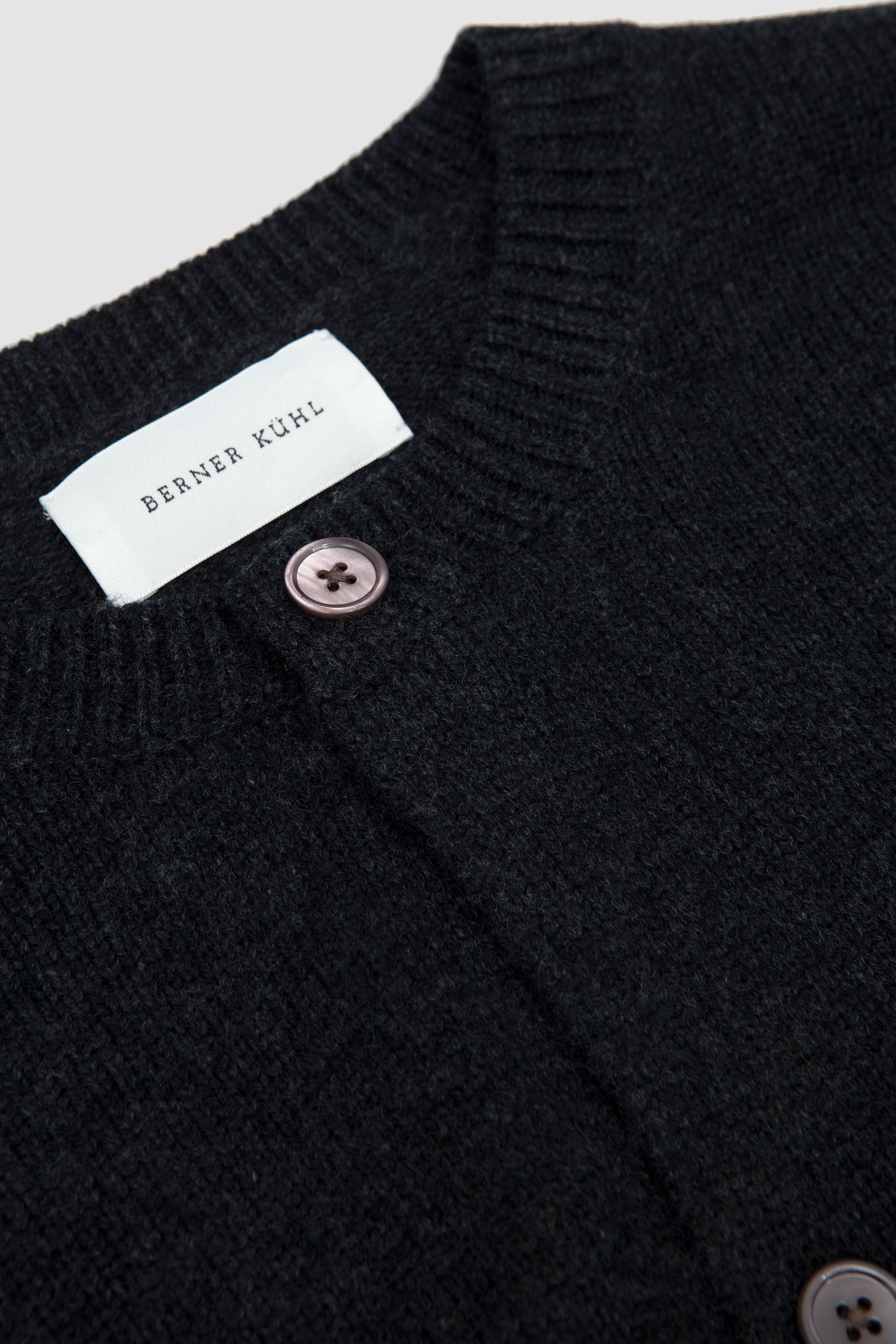 Cardigan Boiled Wool Charcoal