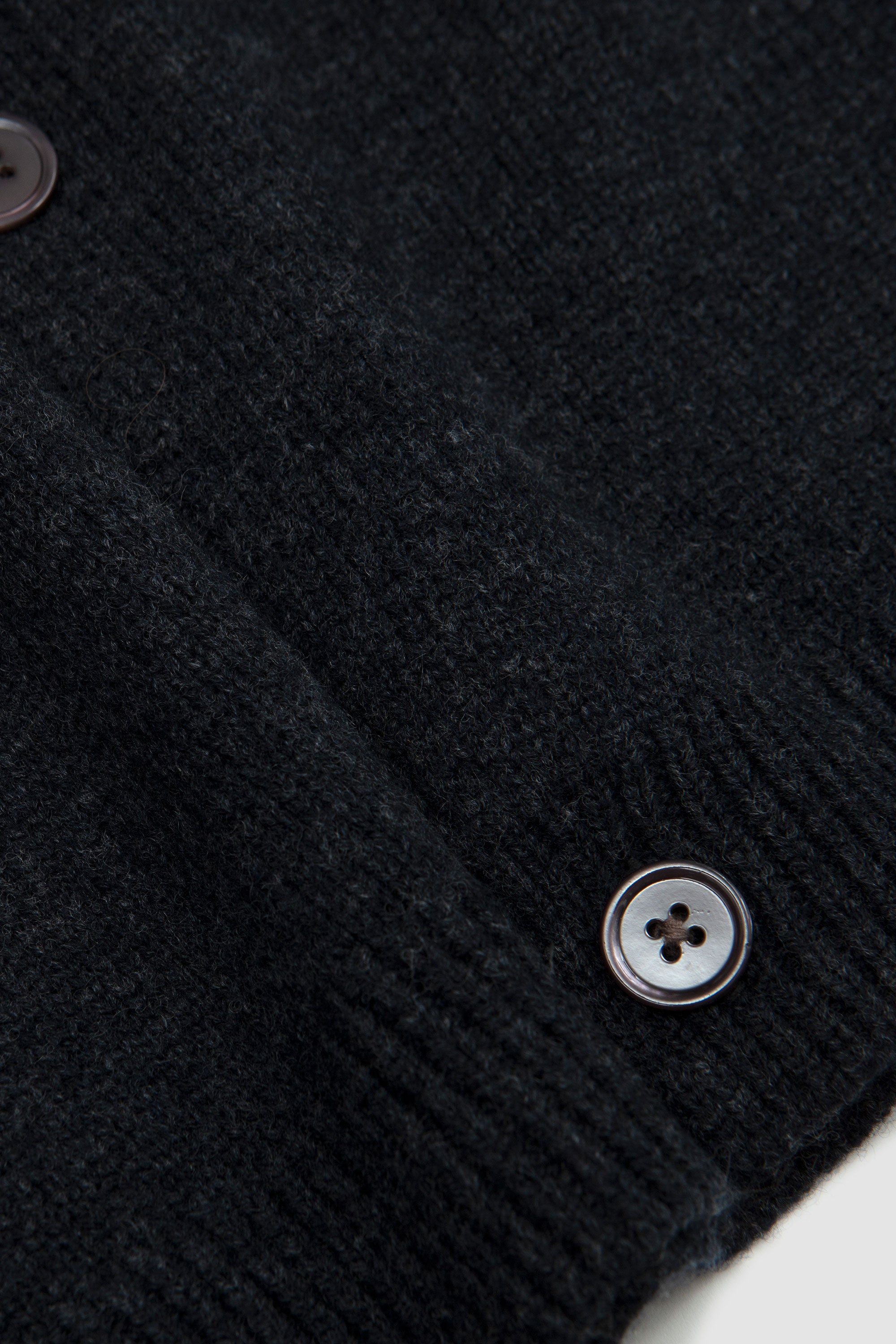 Cardigan Boiled Wool Charcoal