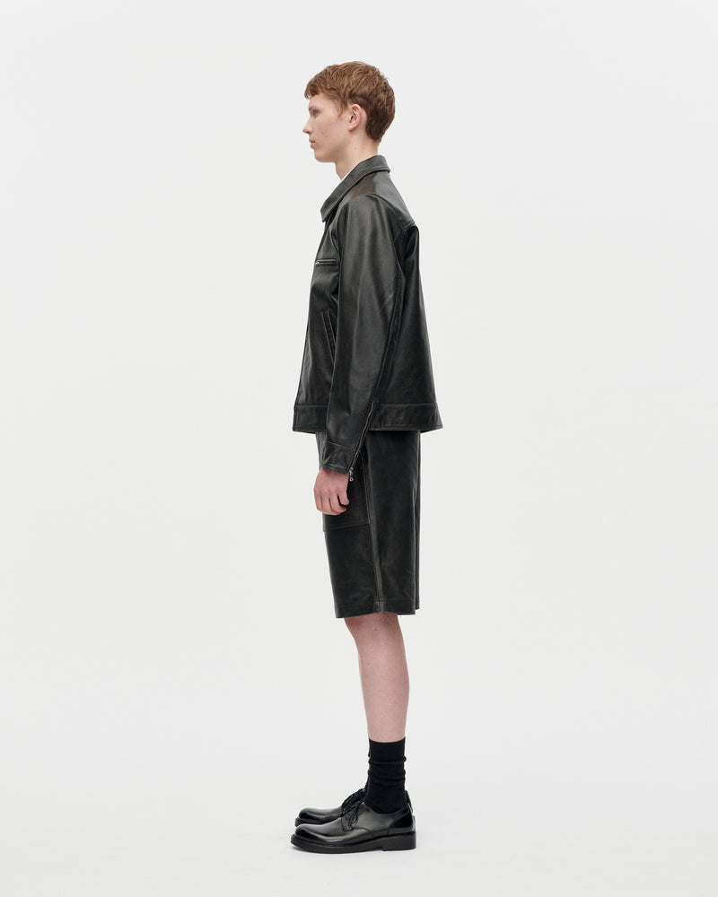 Moto Distress Leather Jacket Black_2