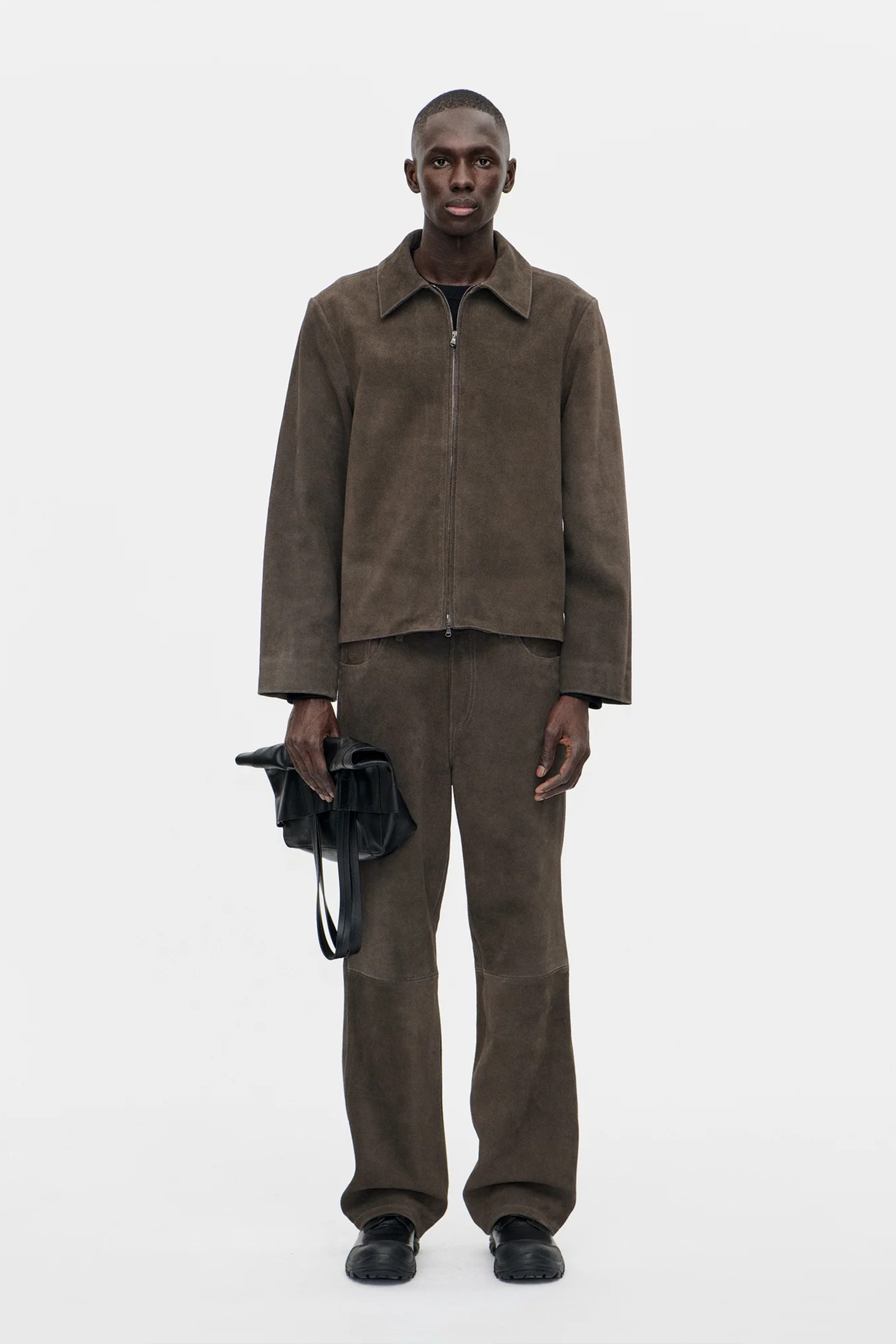 Officer Zip Jacket Suede Rock