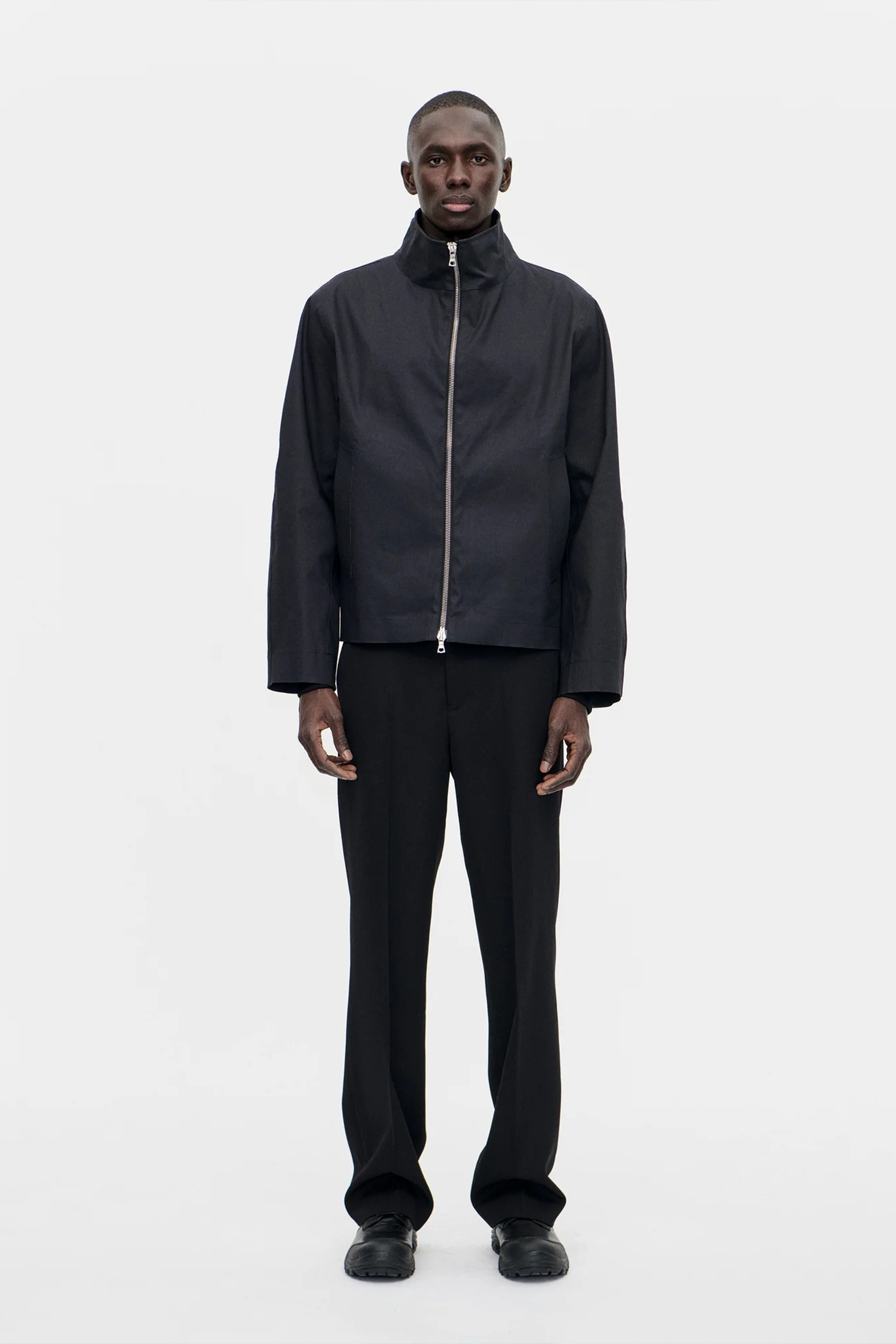 Rubber Zip Smock Hancock Black_1