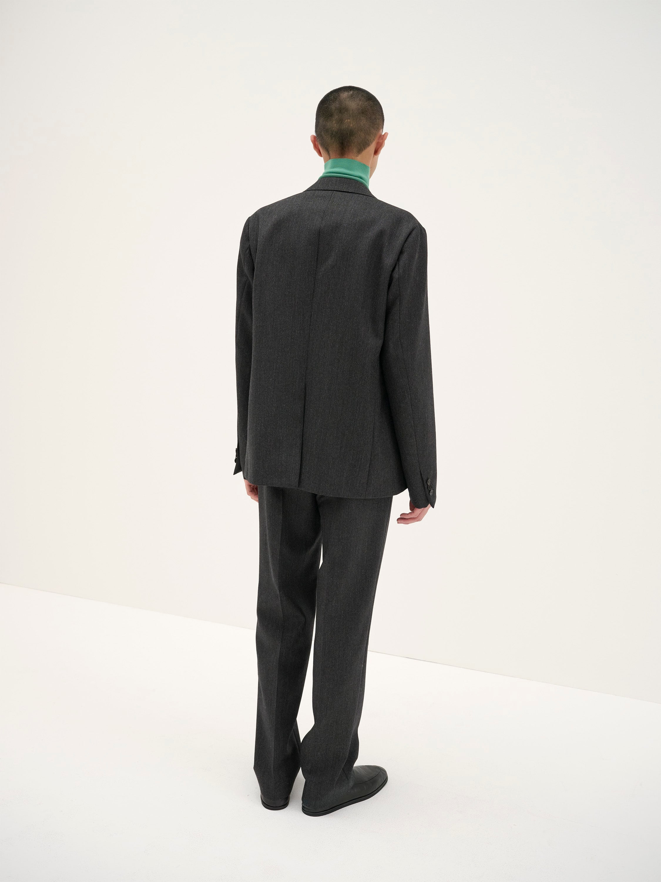 Bluefaced Wool Dobby Over Jacket Charcoal_6