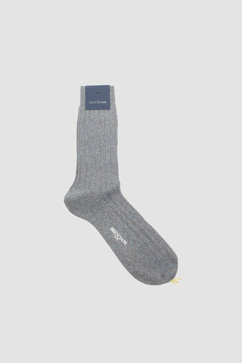 SPORTIVO [Wool/cotton blend long socks caffe/blue]