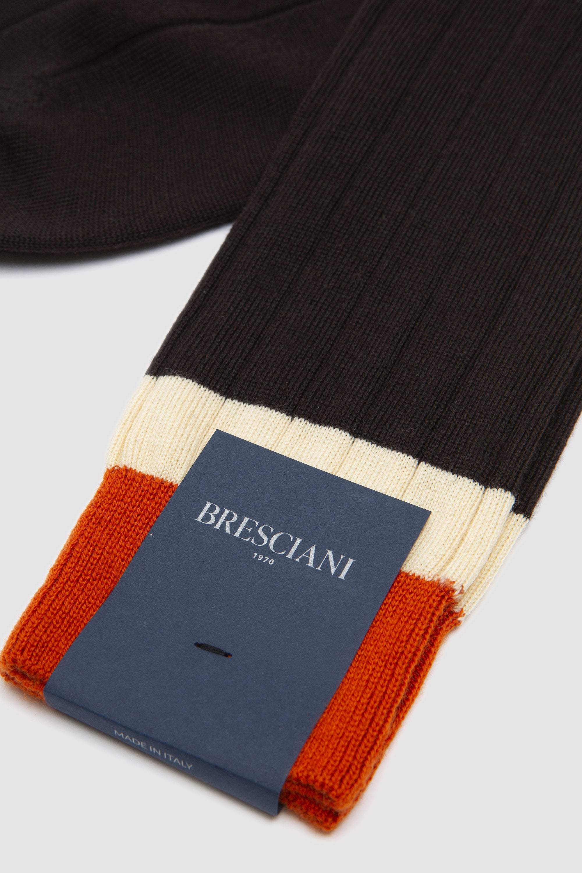 Wool Blend Short Socks Caffe/ Alba/ Paglierino_3