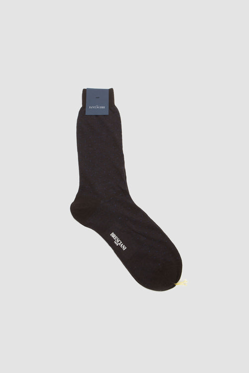 SPORTIVO [Wool/cotton blend long socks caffe/blue]