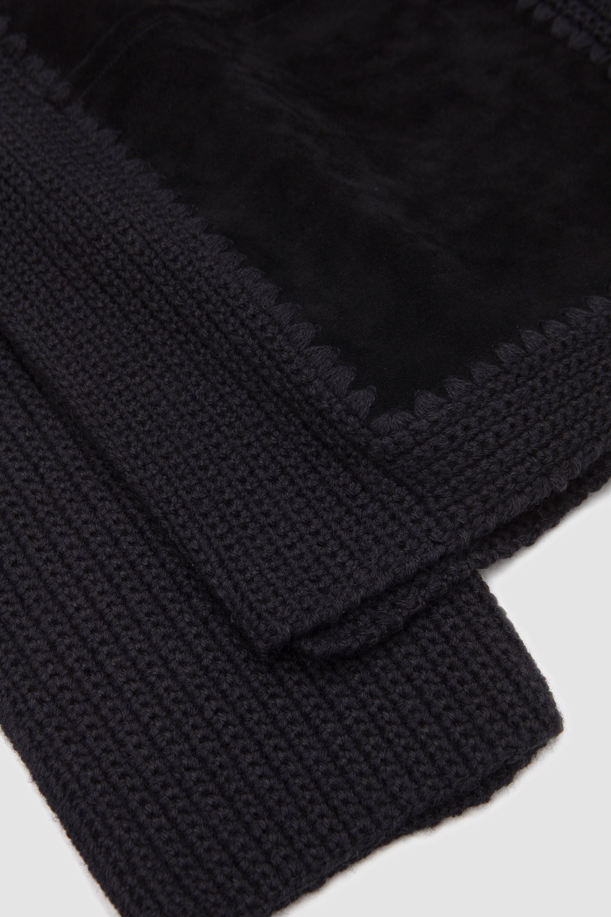 Crochet/Suede Jacket Black_3