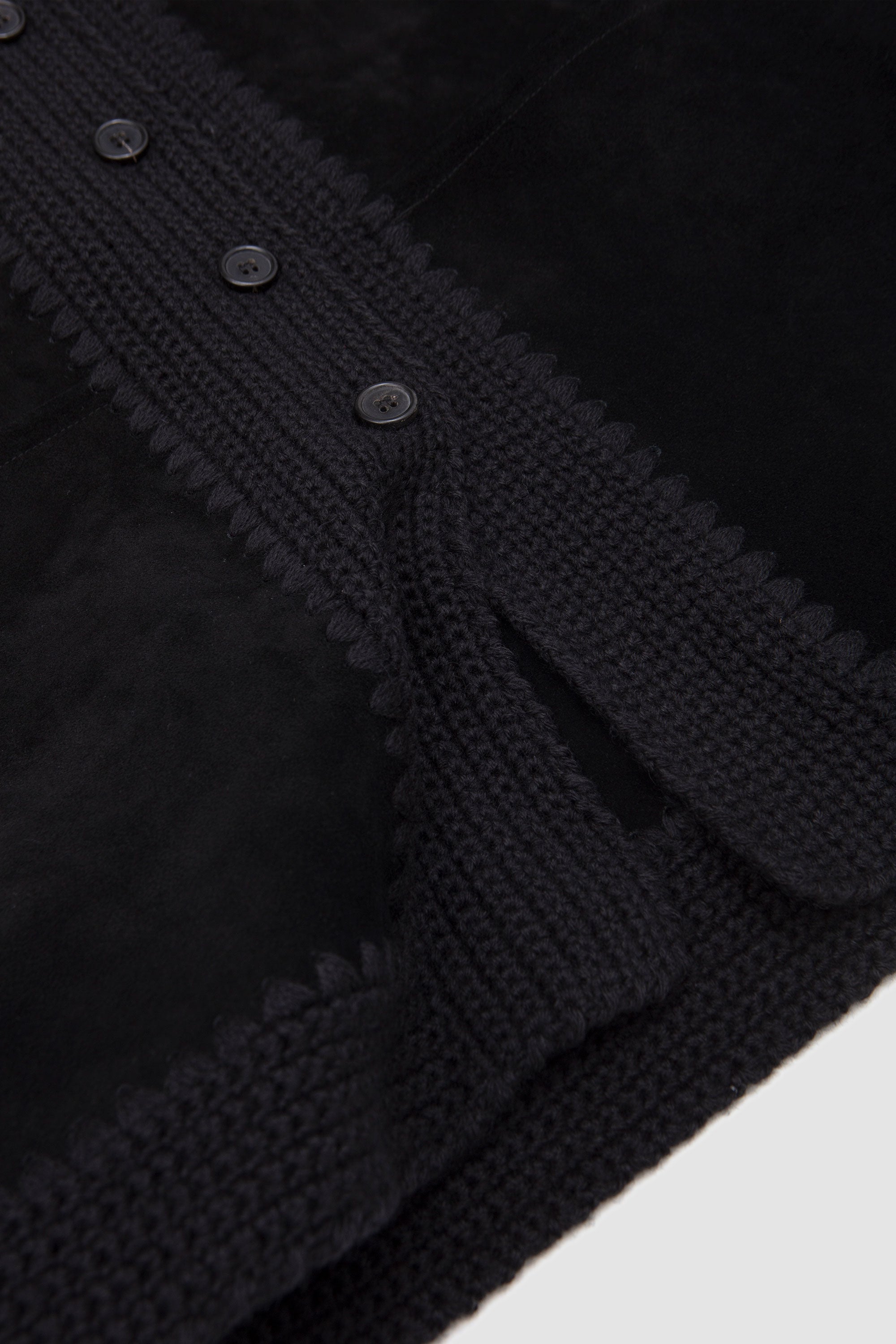 Crochet/Suede Jacket Black_4
