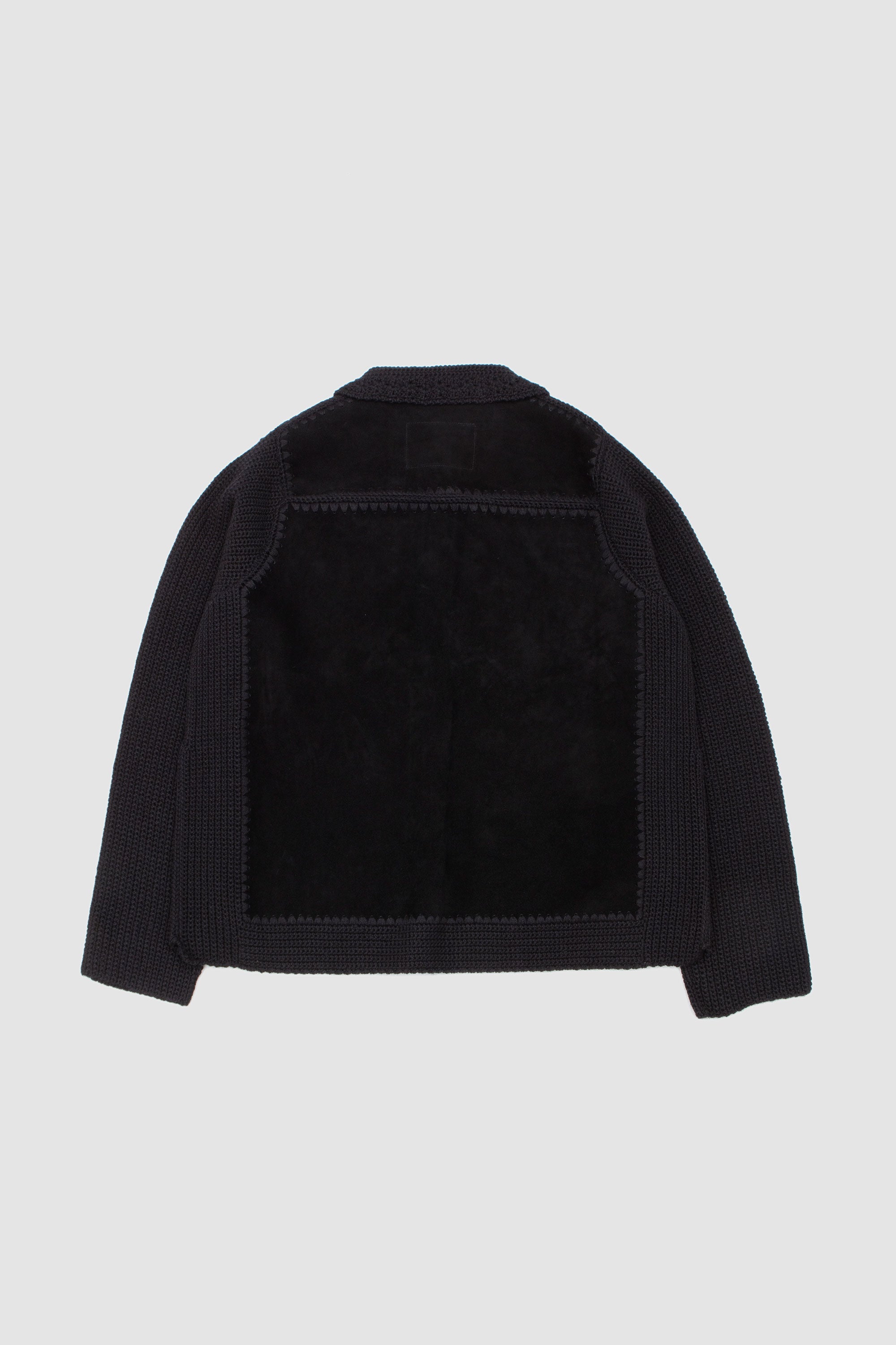 Crochet/Suede Jacket Black_5