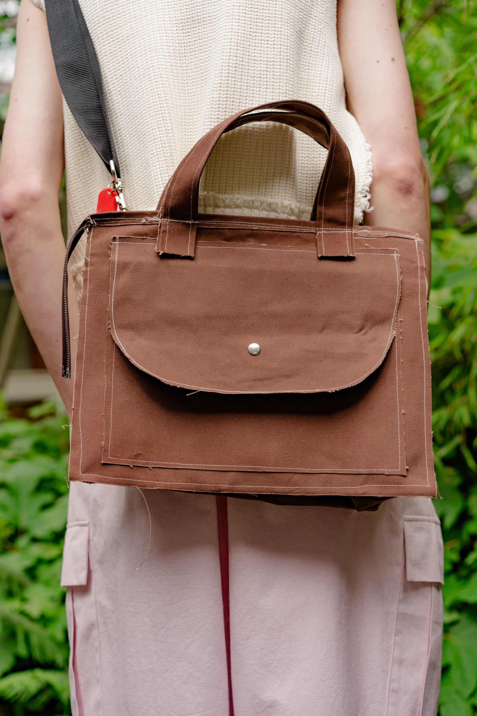 Envelope Shopper Canvas Brown_8