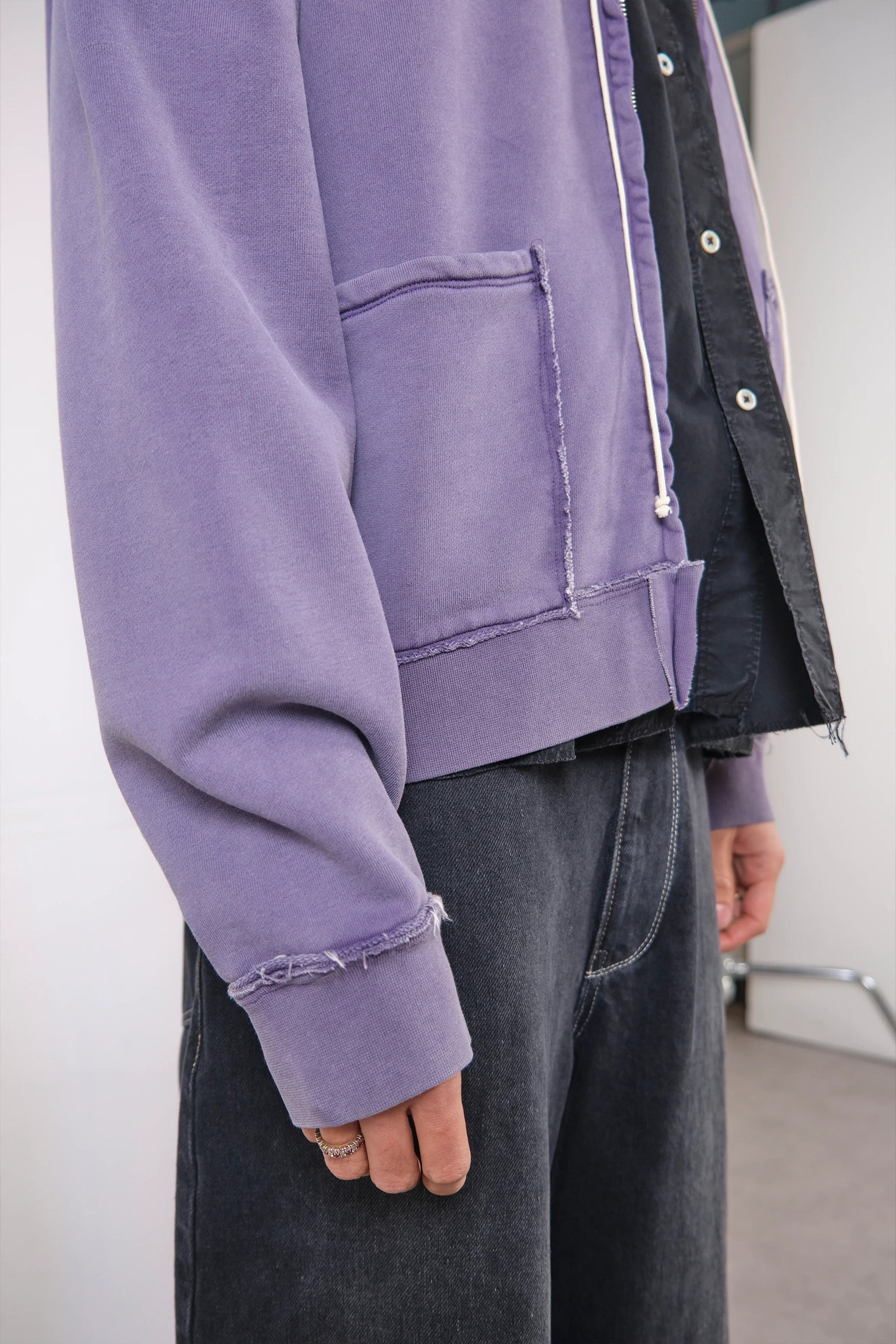 Fitted Zip Hoodie Dark Purple_5