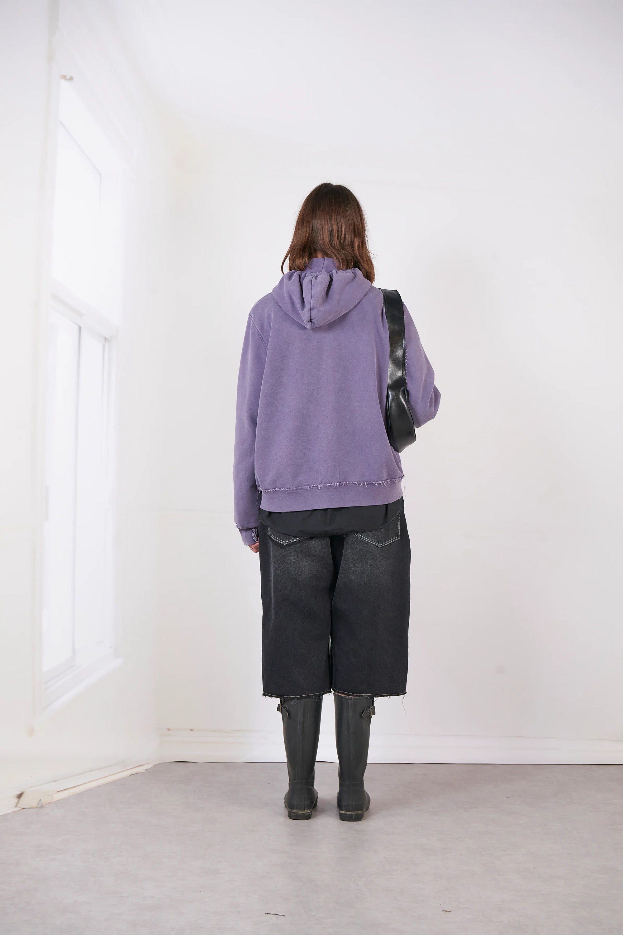 Fitted Zip Hoodie Dark Purple