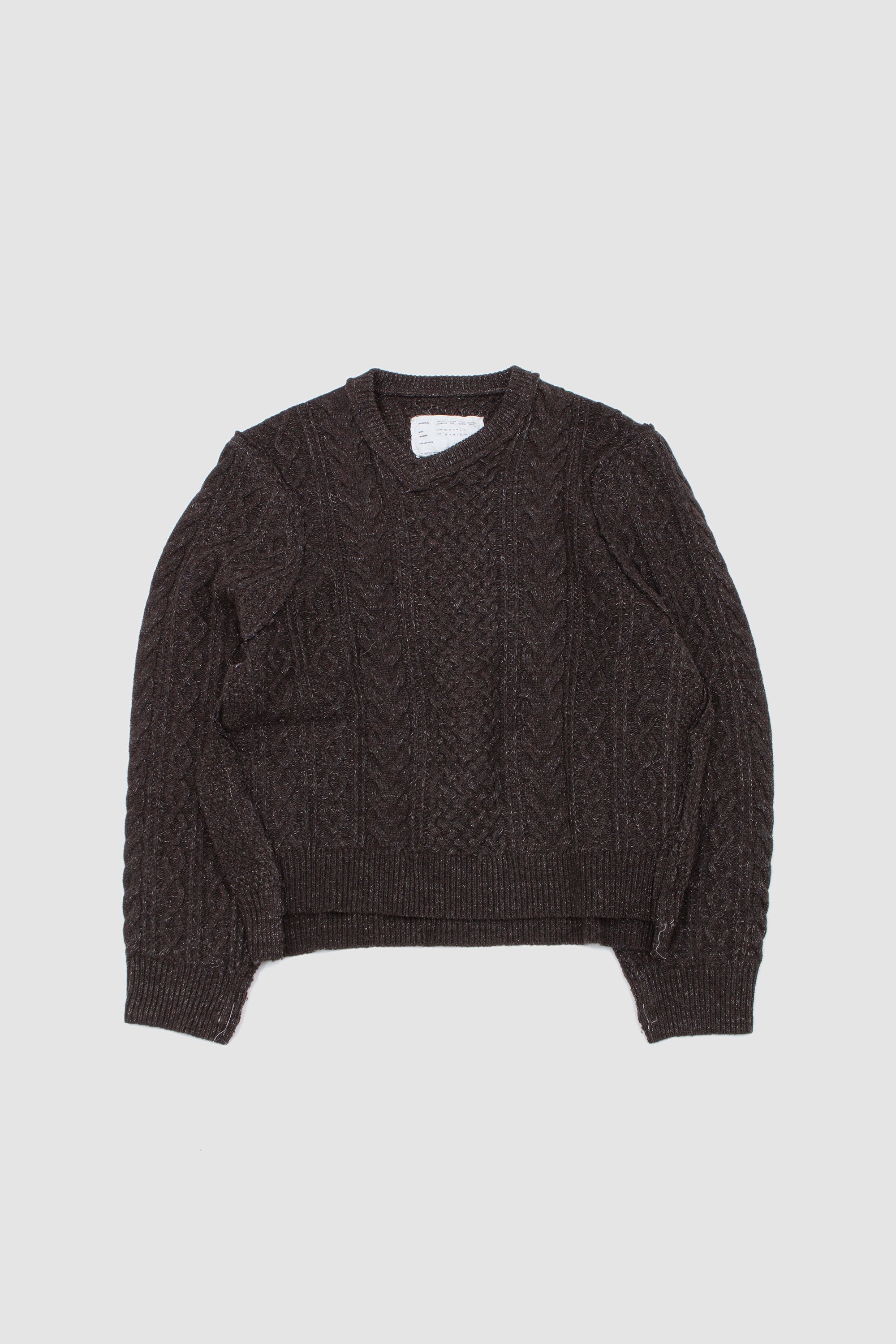 Frankenstein Cable Knit Natural Brown Glitter