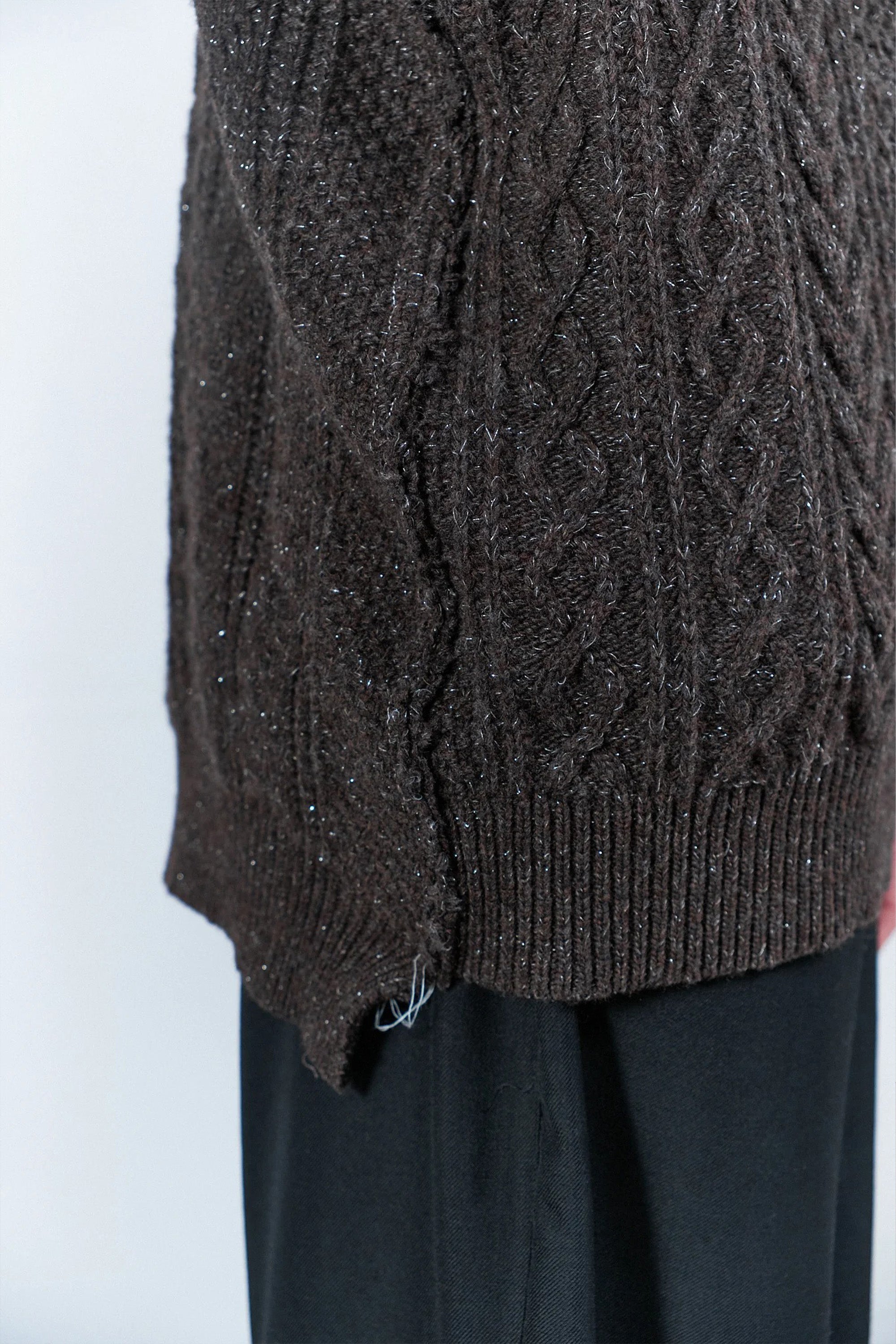 SPORTIVO [Frankenstein cable knit natural brown glitter]