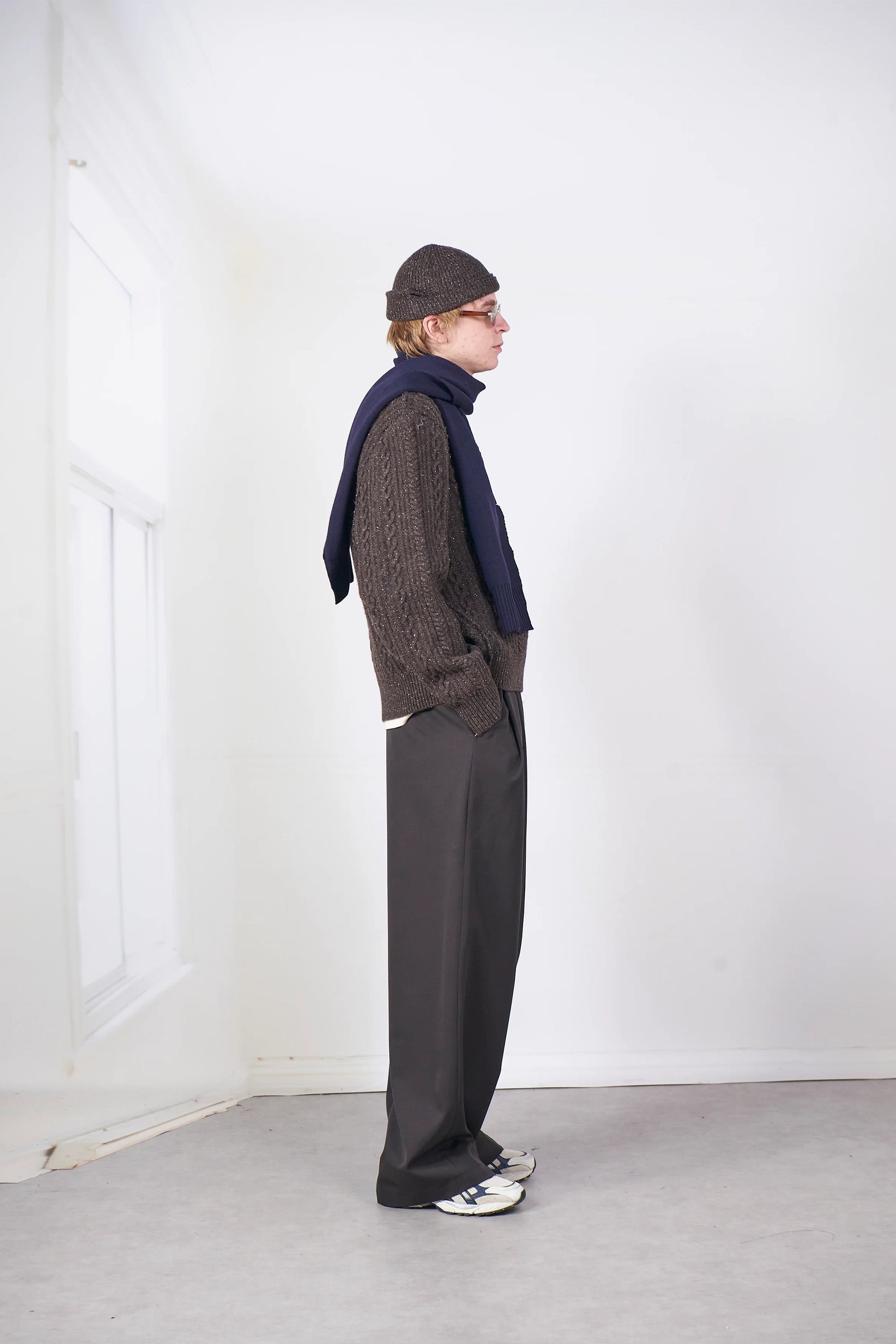 Frankenstein Cable Knit Natural Brown Glitter