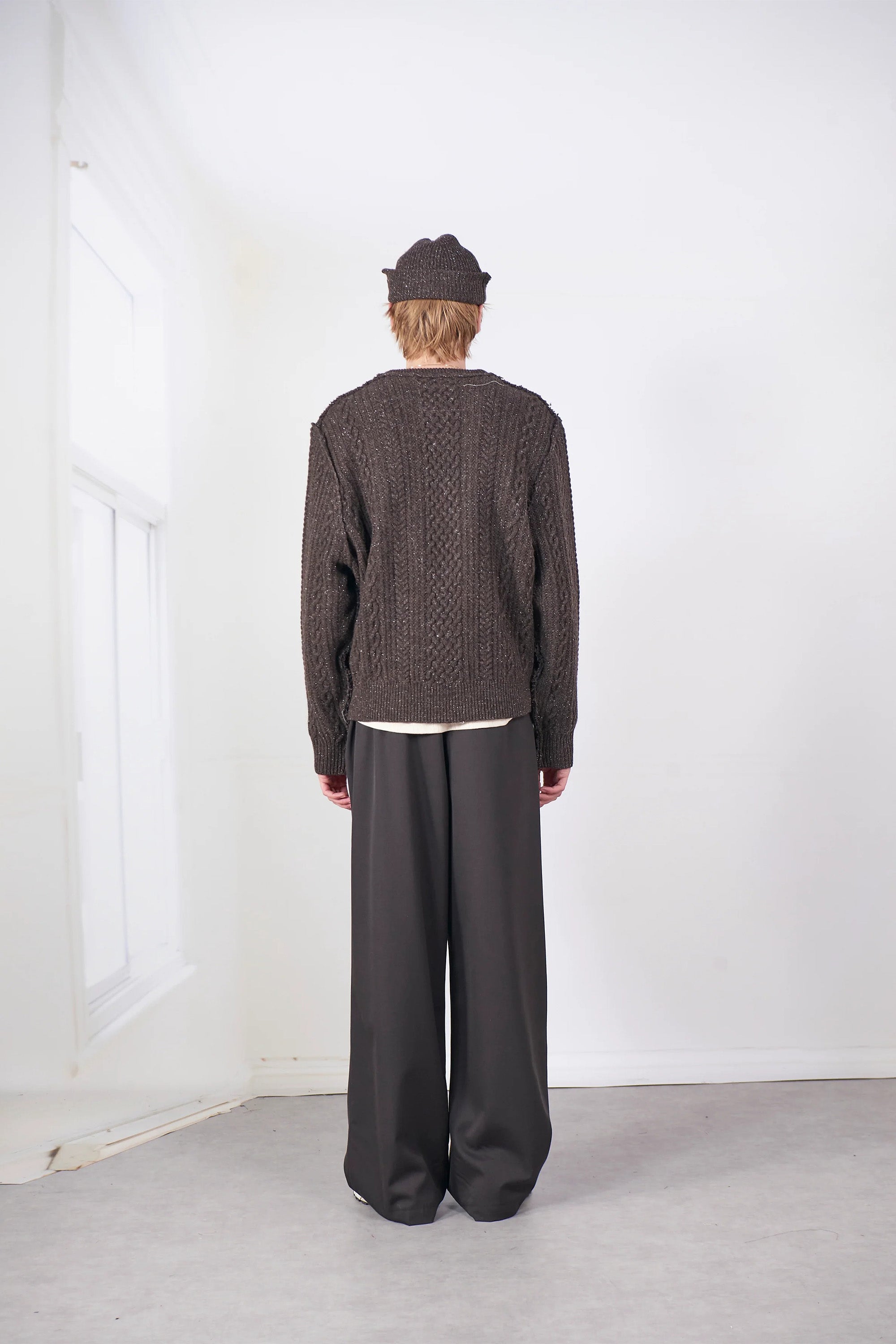 Frankenstein Cable Knit Natural Brown Glitter