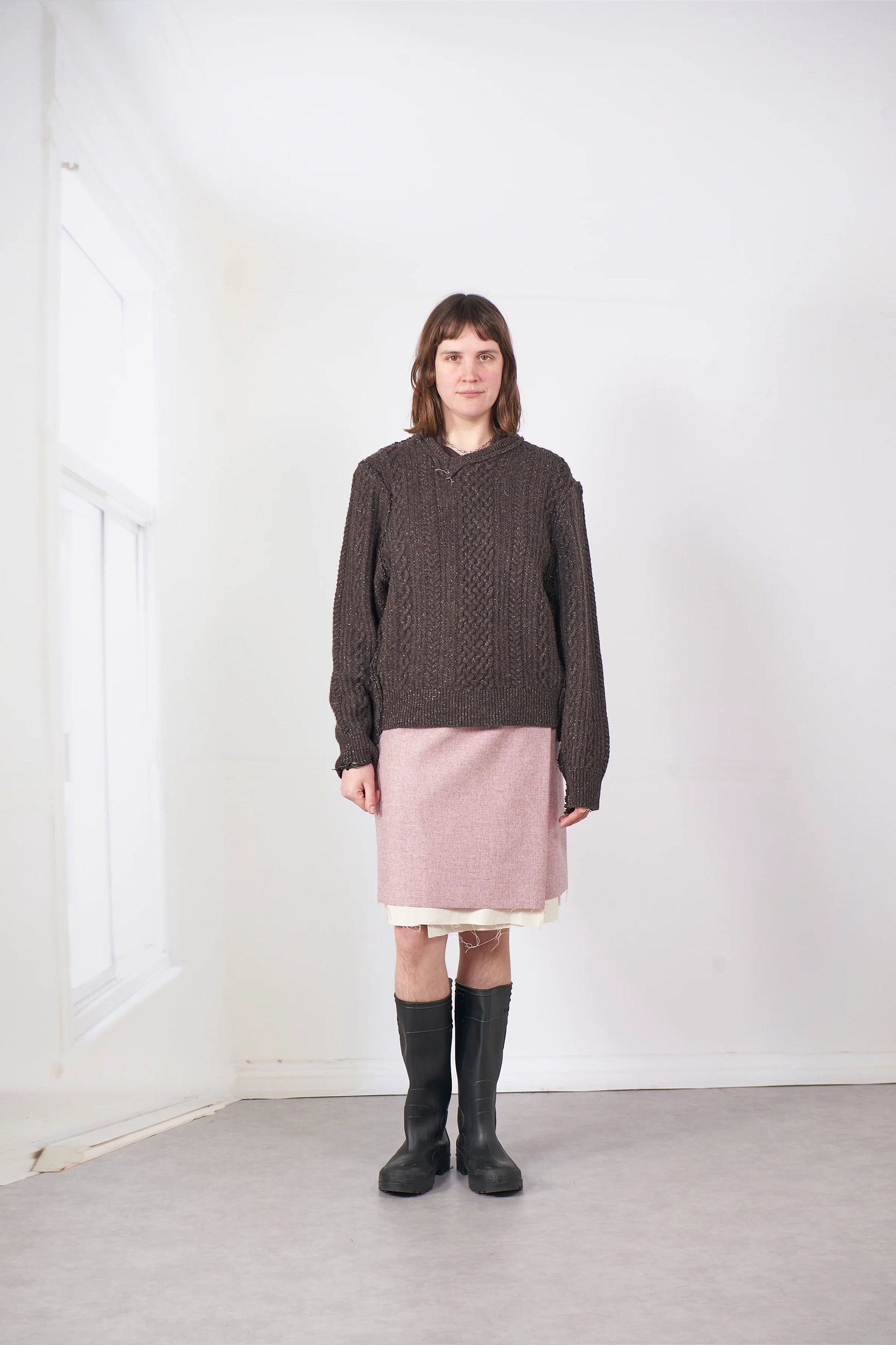 SPORTIVO [Frankenstein cable knit natural brown glitter]