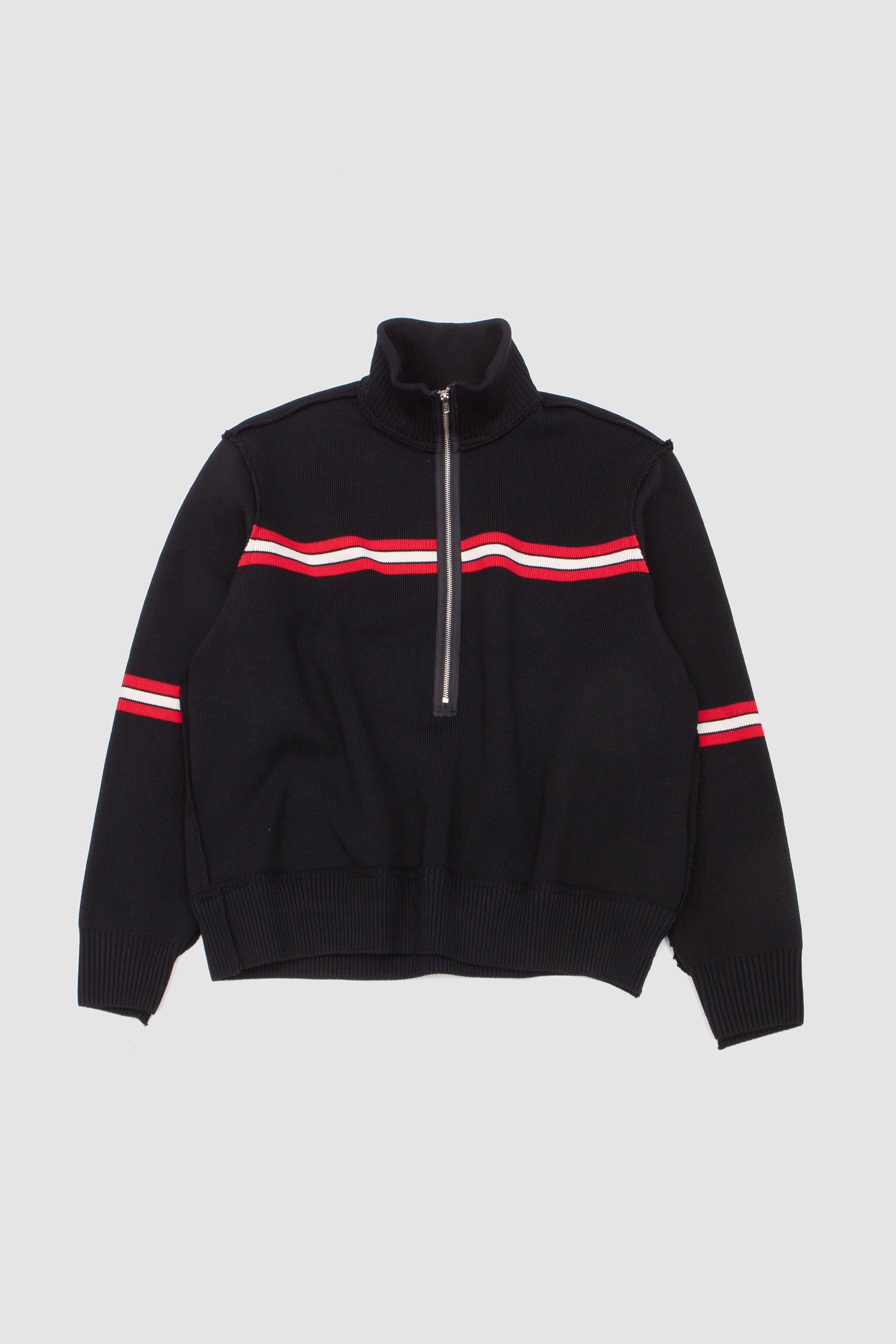 Seaman's Sweater Black/ White/ Red Stripe
