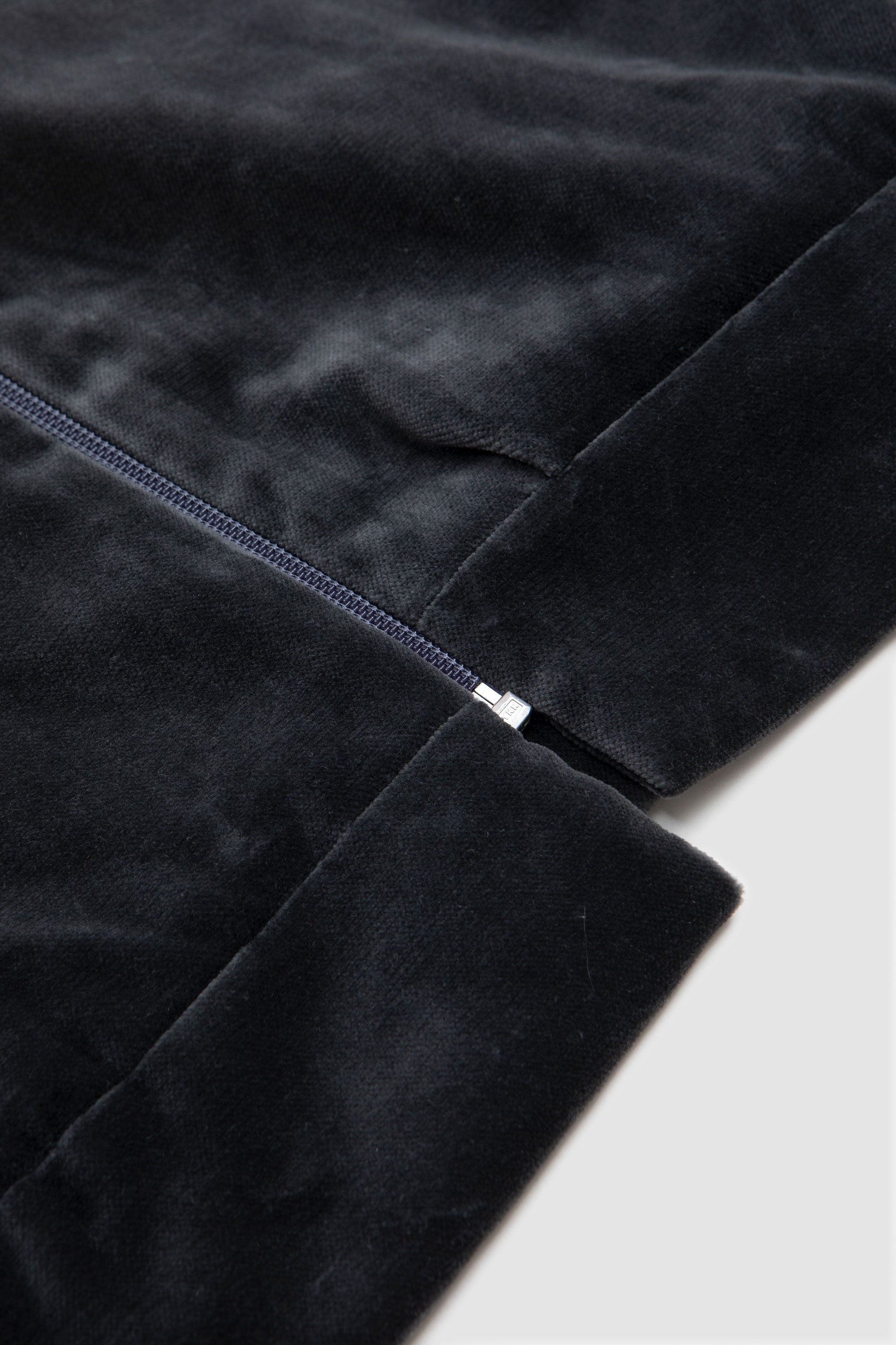 Track Jacket With Piping Cotton Velvet Grey