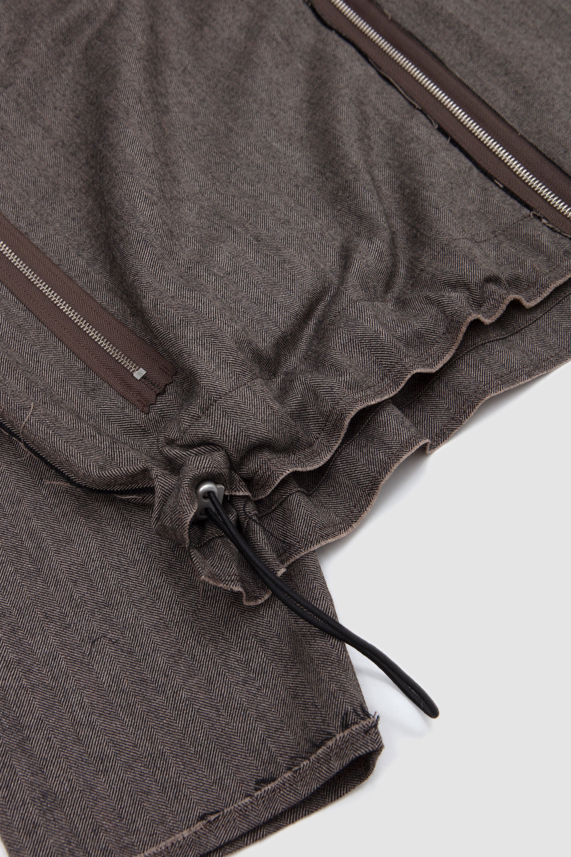 Track Jacket Wool Herringbone Brown
