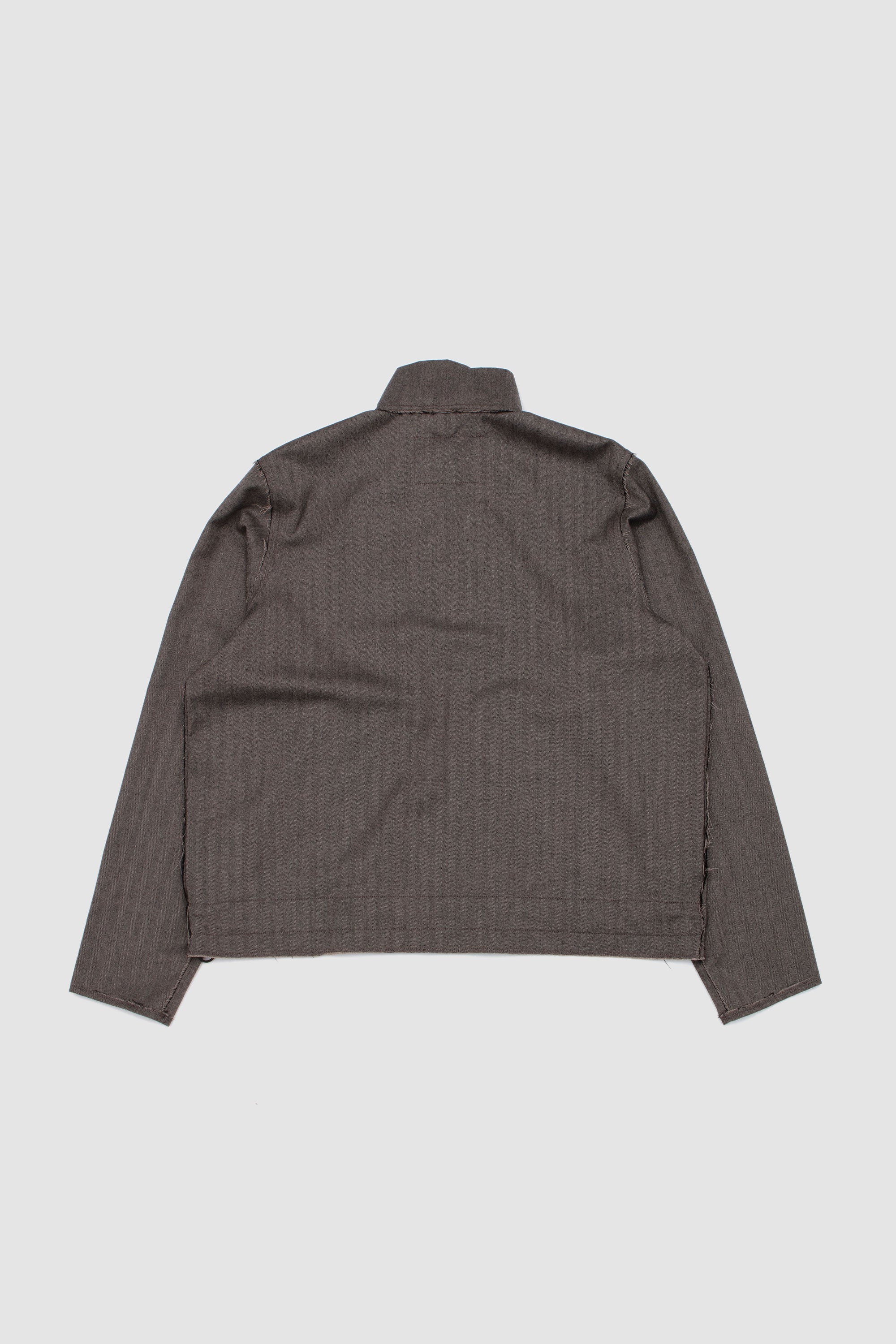 Track Jacket Wool Herringbone Brown_10