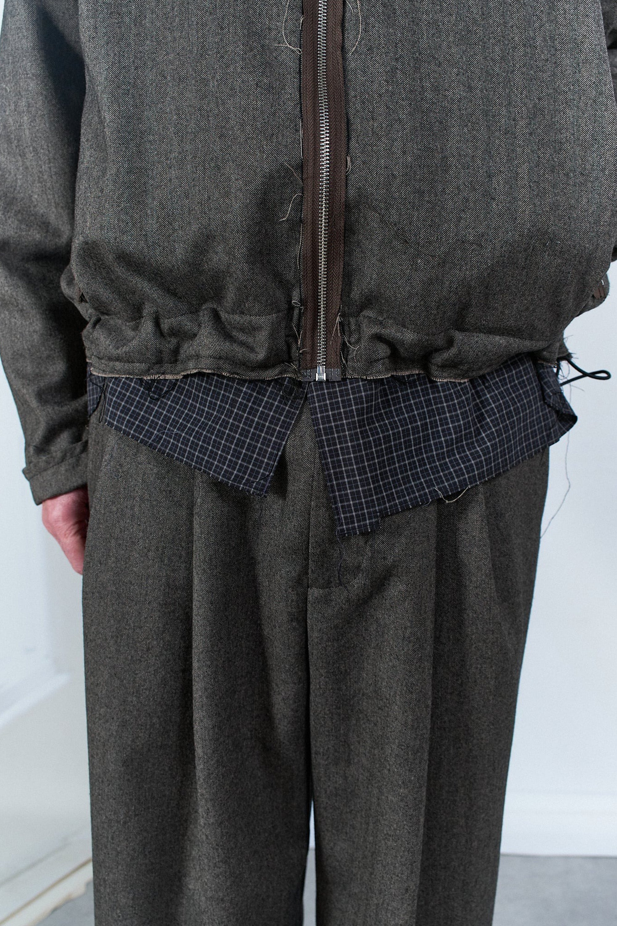 Track Jacket Wool Herringbone Brown_6