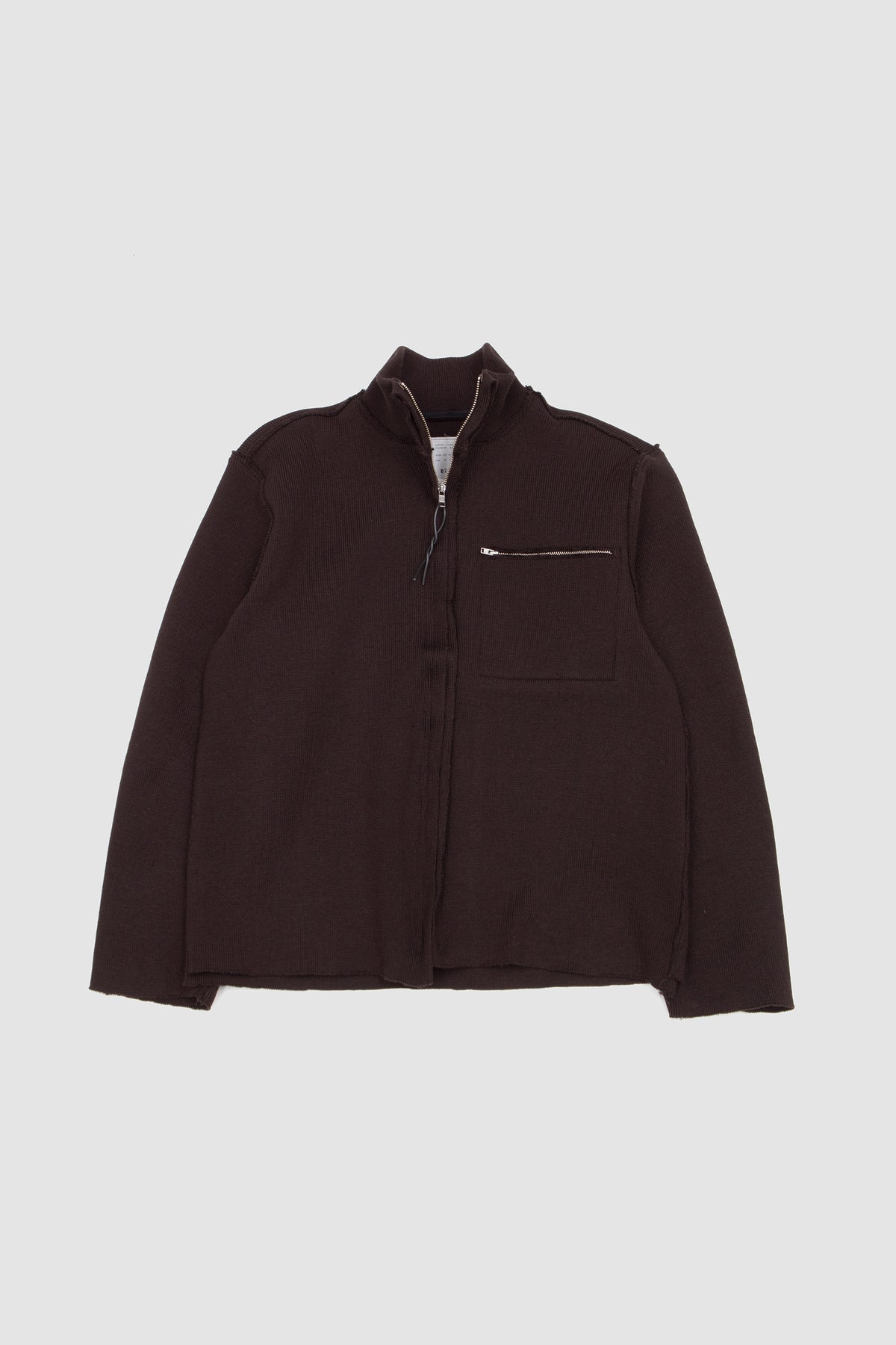 Zip-Up Knit Dark Brown