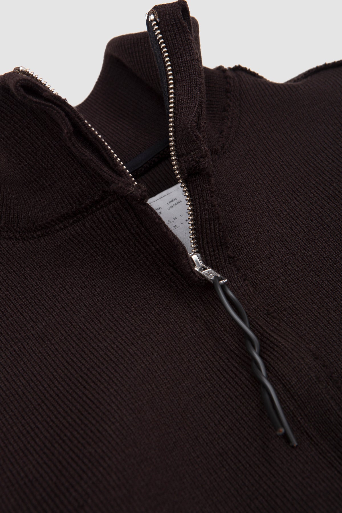Zip-Up Knit Dark Brown