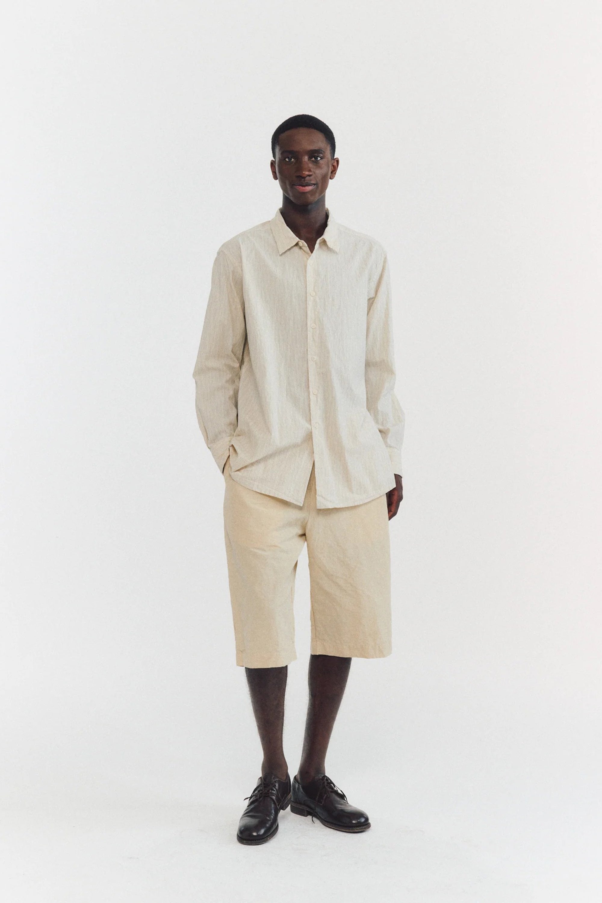 【CASEY CASEY】FABIANO PATCH SHIRT SKY SPORTIVO [Fabiano shirt nat stripe]