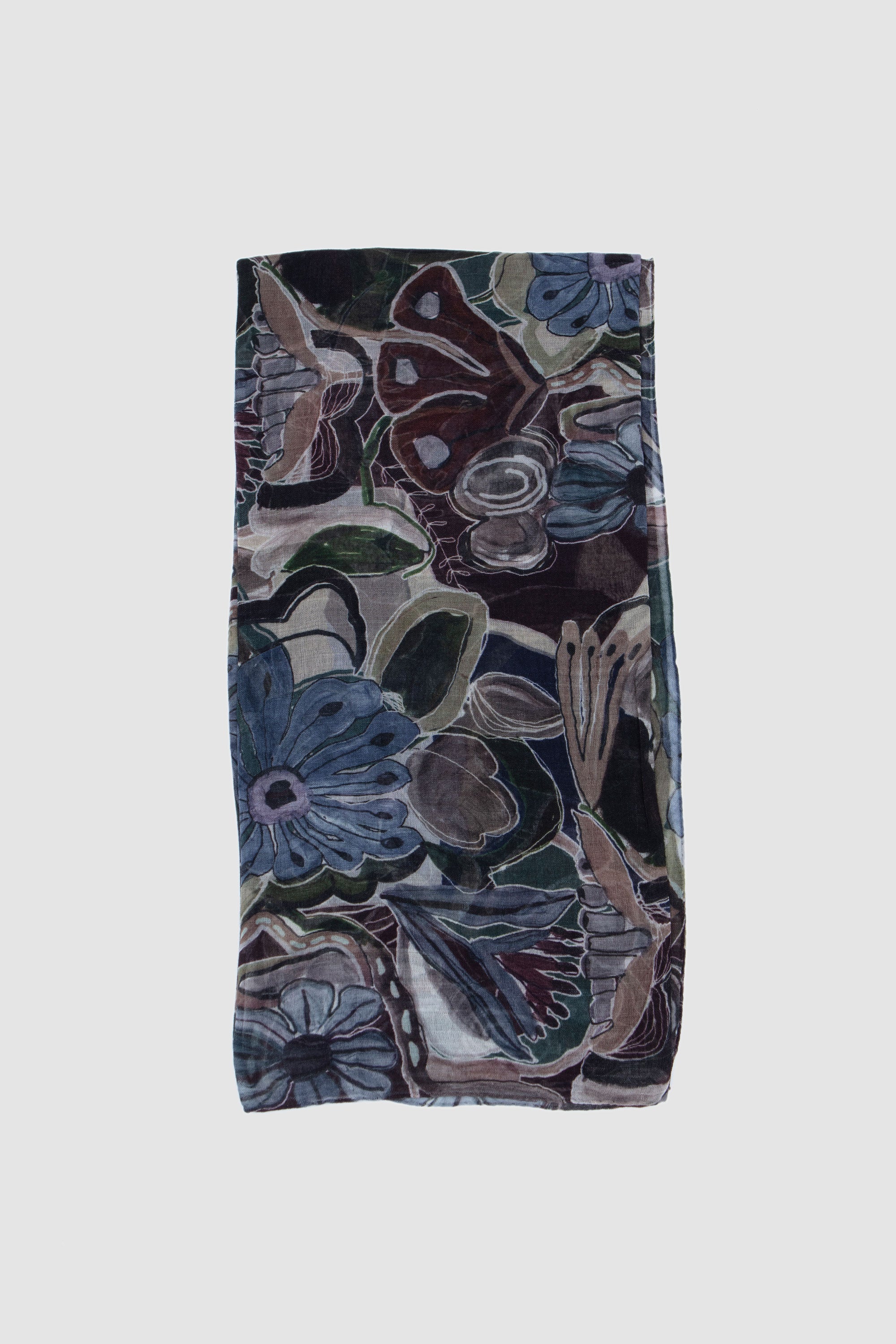 Square Scarf Wool Cash Browns