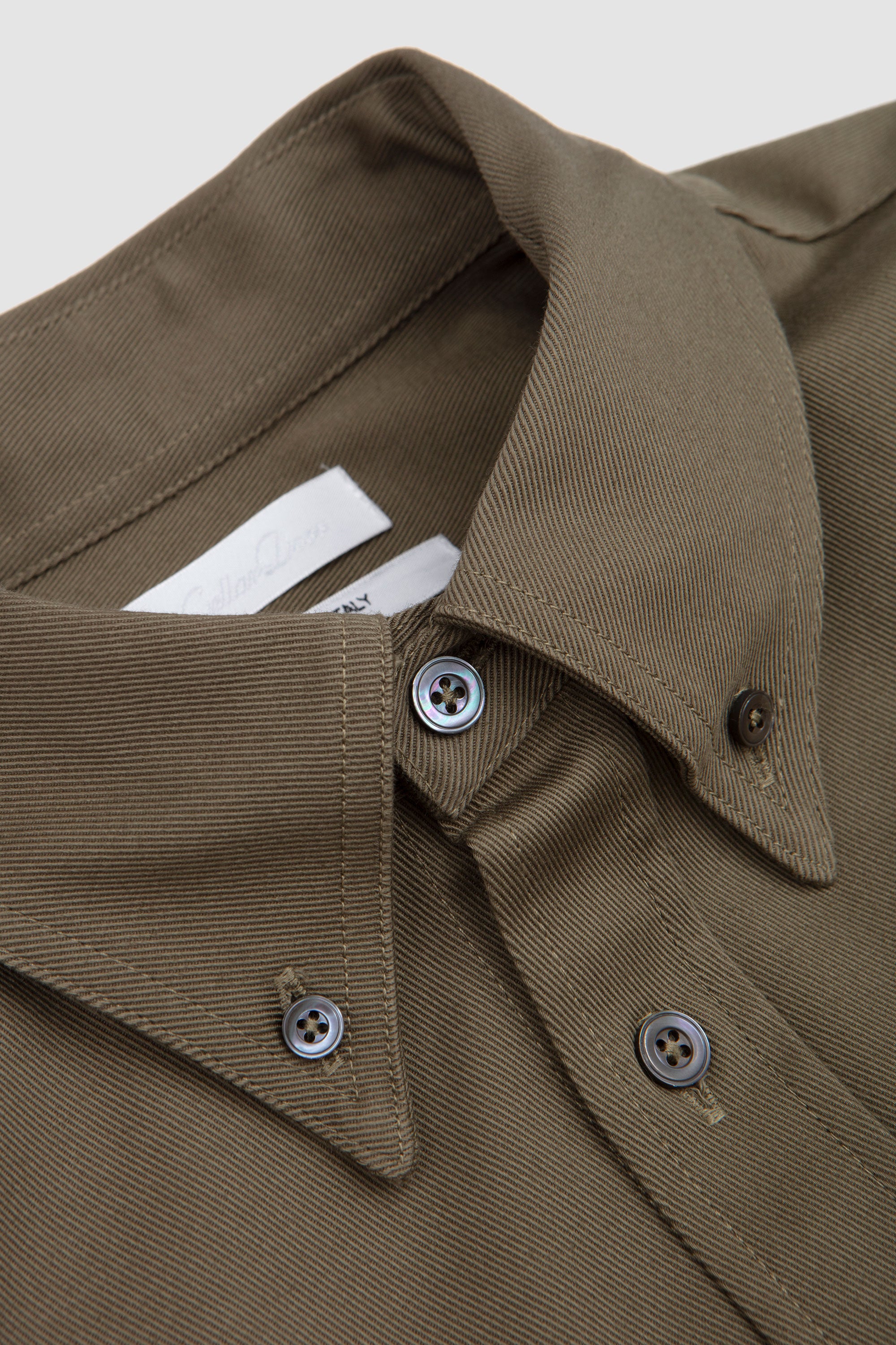 Sage Cotton Shirt Verde Bottiglia