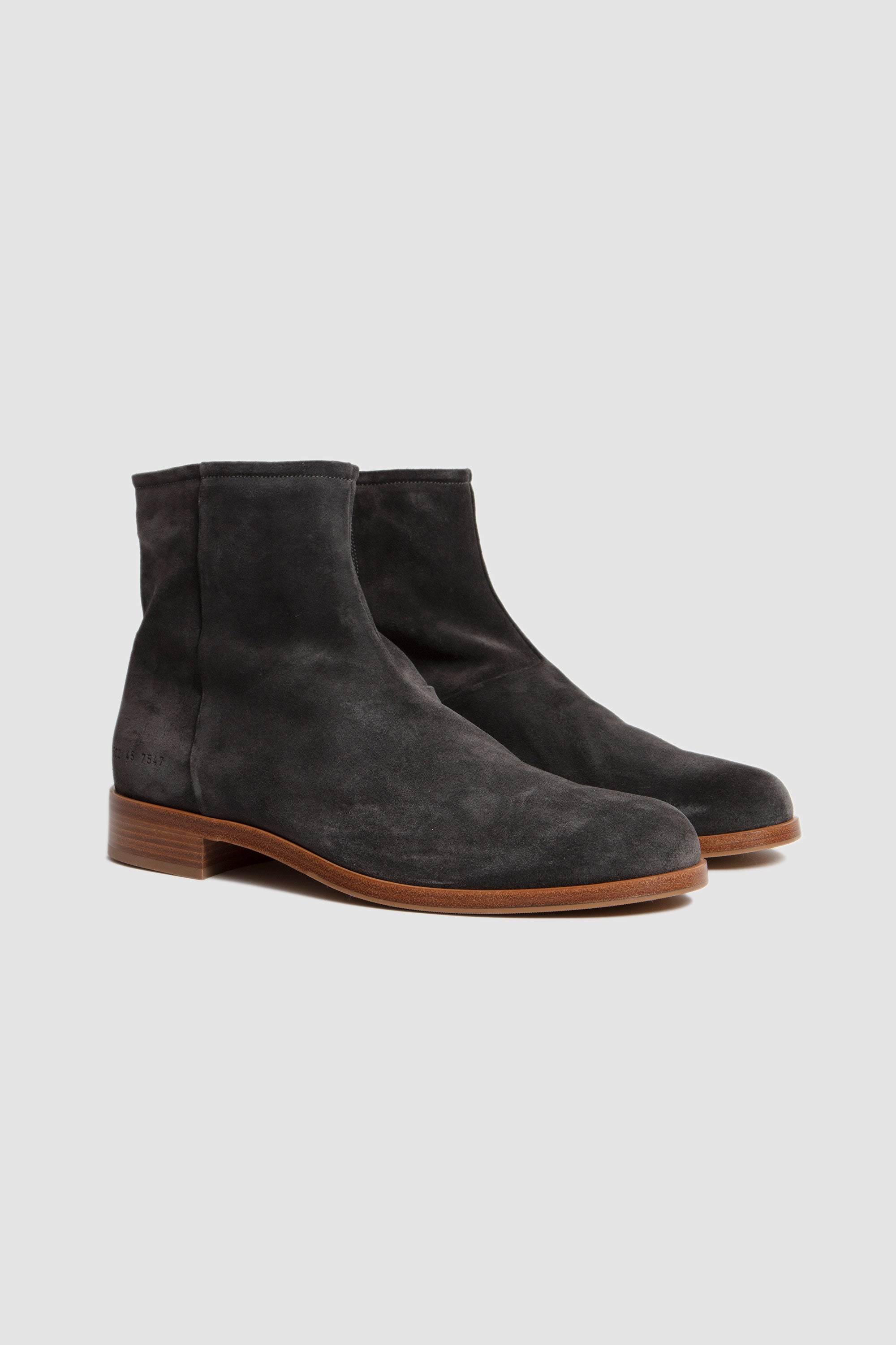 Zipper Boot in Suede Black