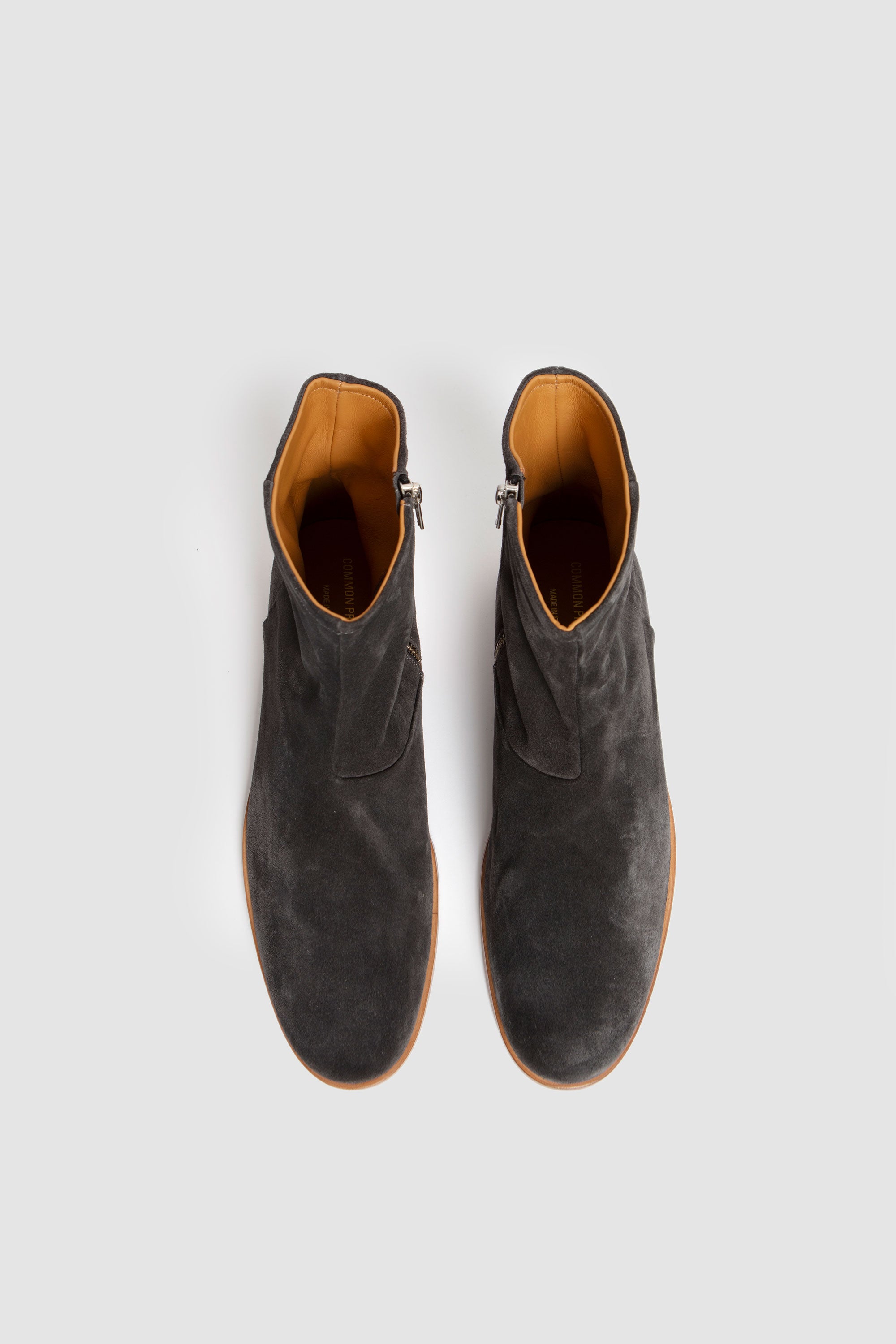 Zipper Boot in Suede Black