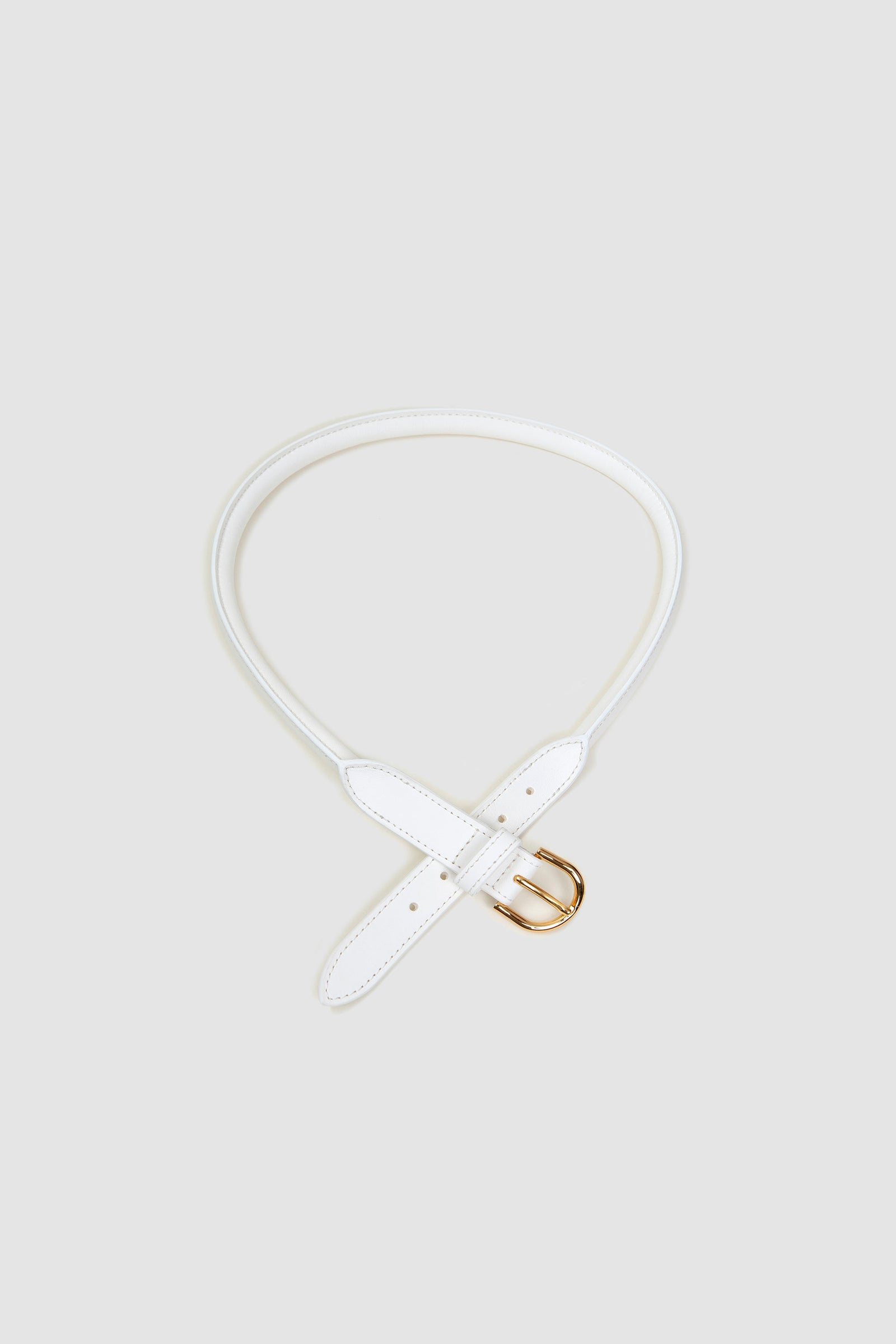 Matiste White Leather Belt 201