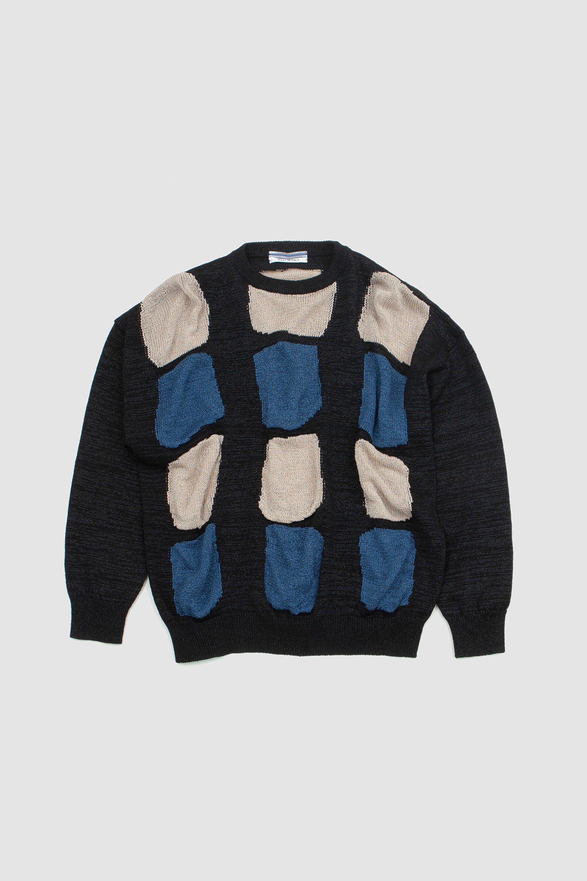 非常に高い品質 paper [Washi SPORTIVO boatneck black/beige/blue sweater トップス