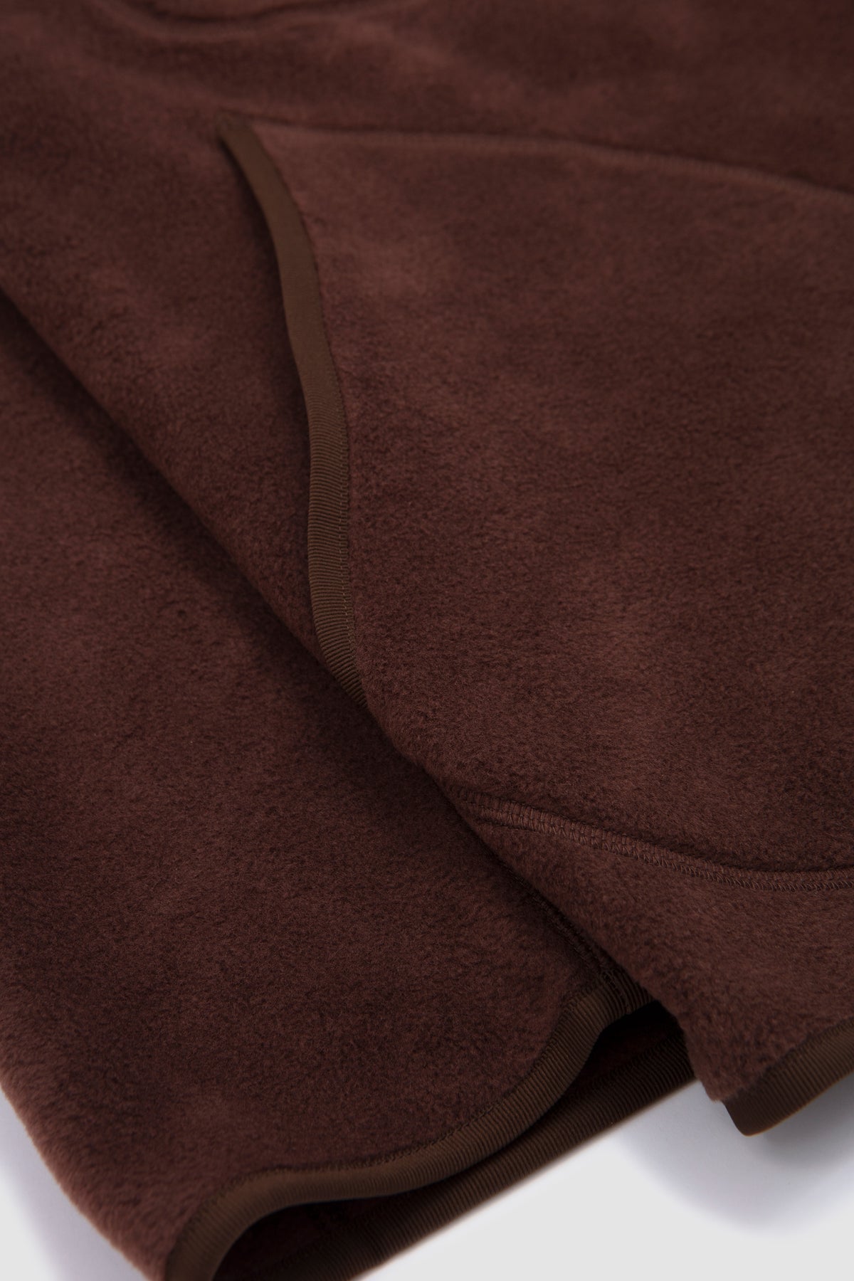 Fleece Collarless Jacket Chocolate