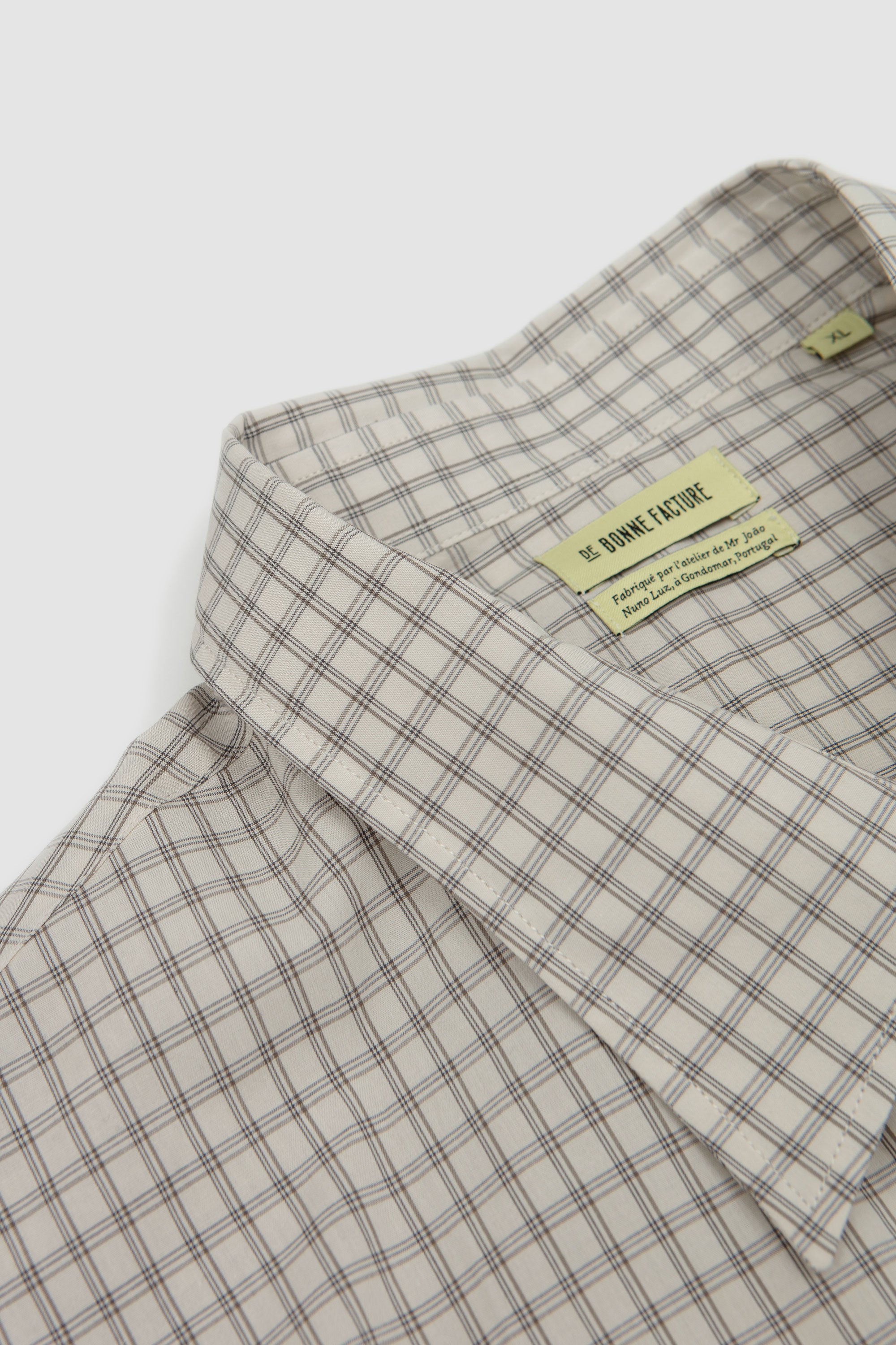 Artist Shirt Beige Pin Check