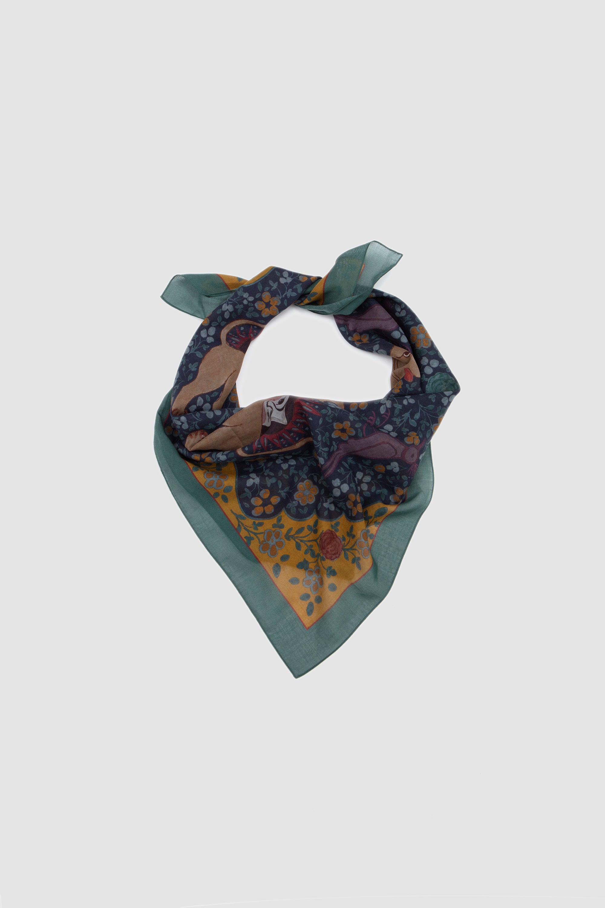 Bandana Ispahan Folk Pattern Green