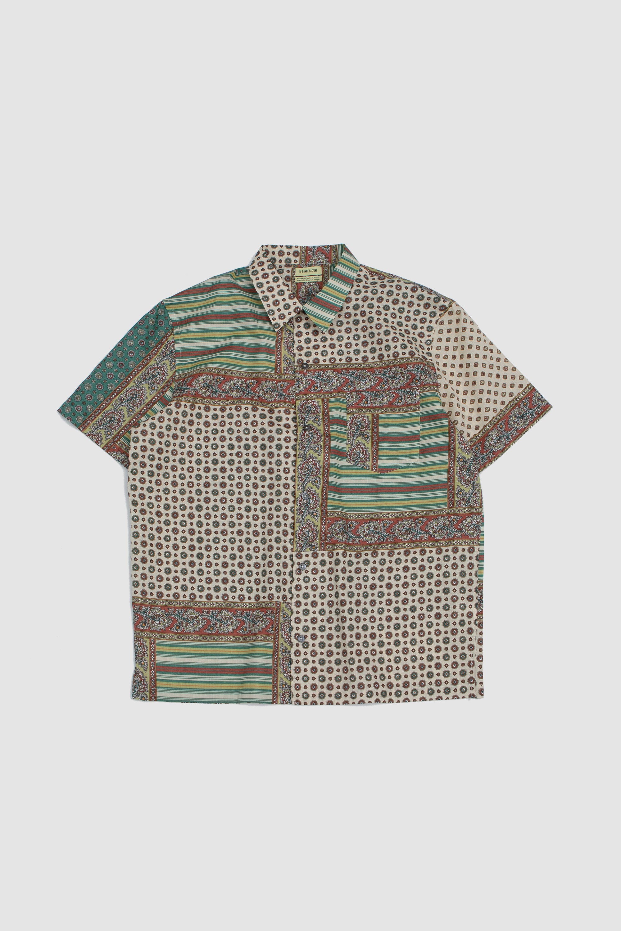 Camp Colar Shirt Provencal Patchwork Print