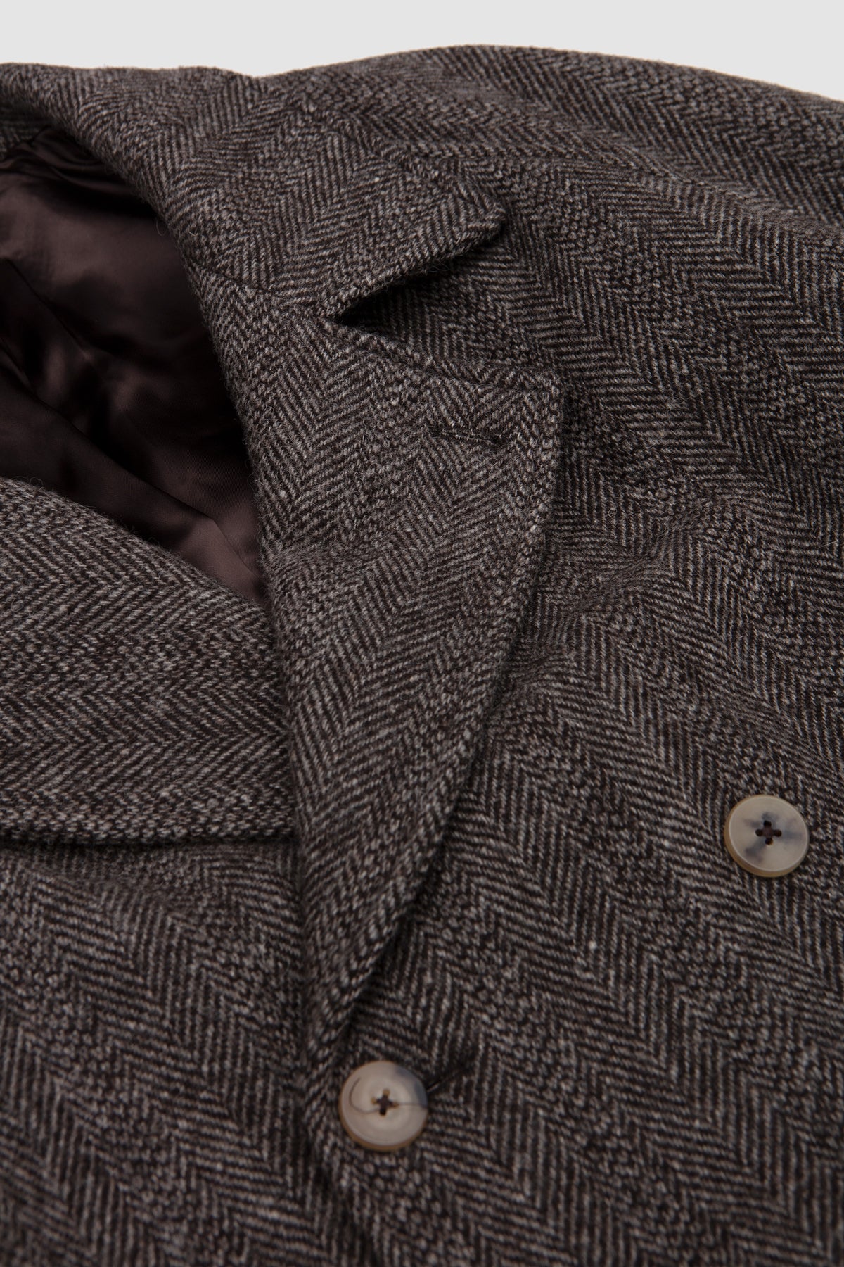 Grandad Coat Undyed Brown Herringbone_2