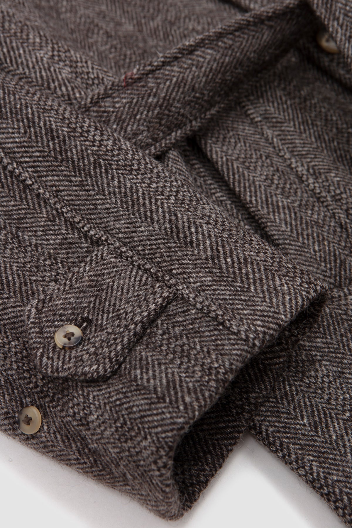 Grandad Coat Undyed Brown Herringbone_3