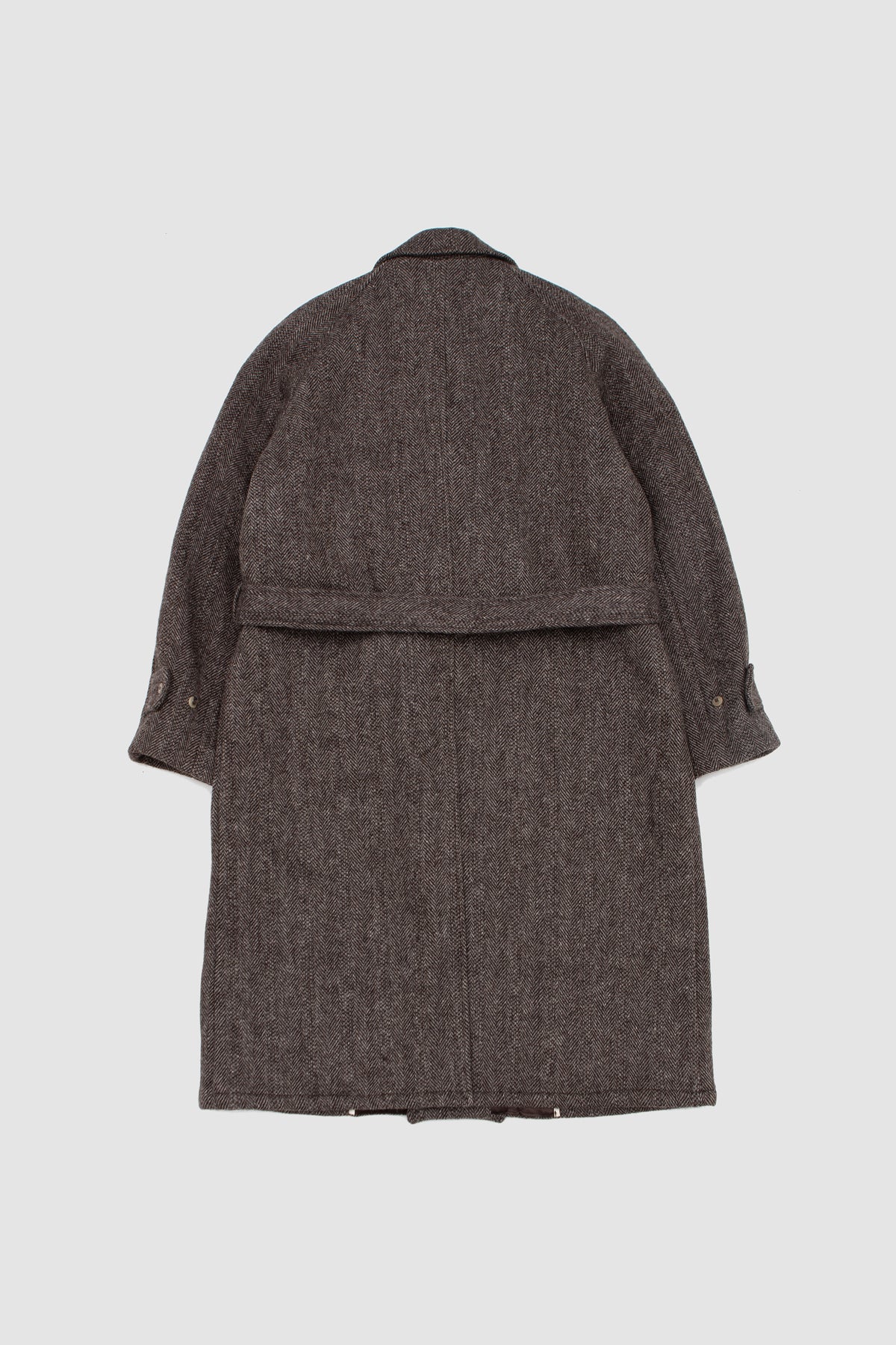 Grandad Coat Undyed Brown Herringbone_4