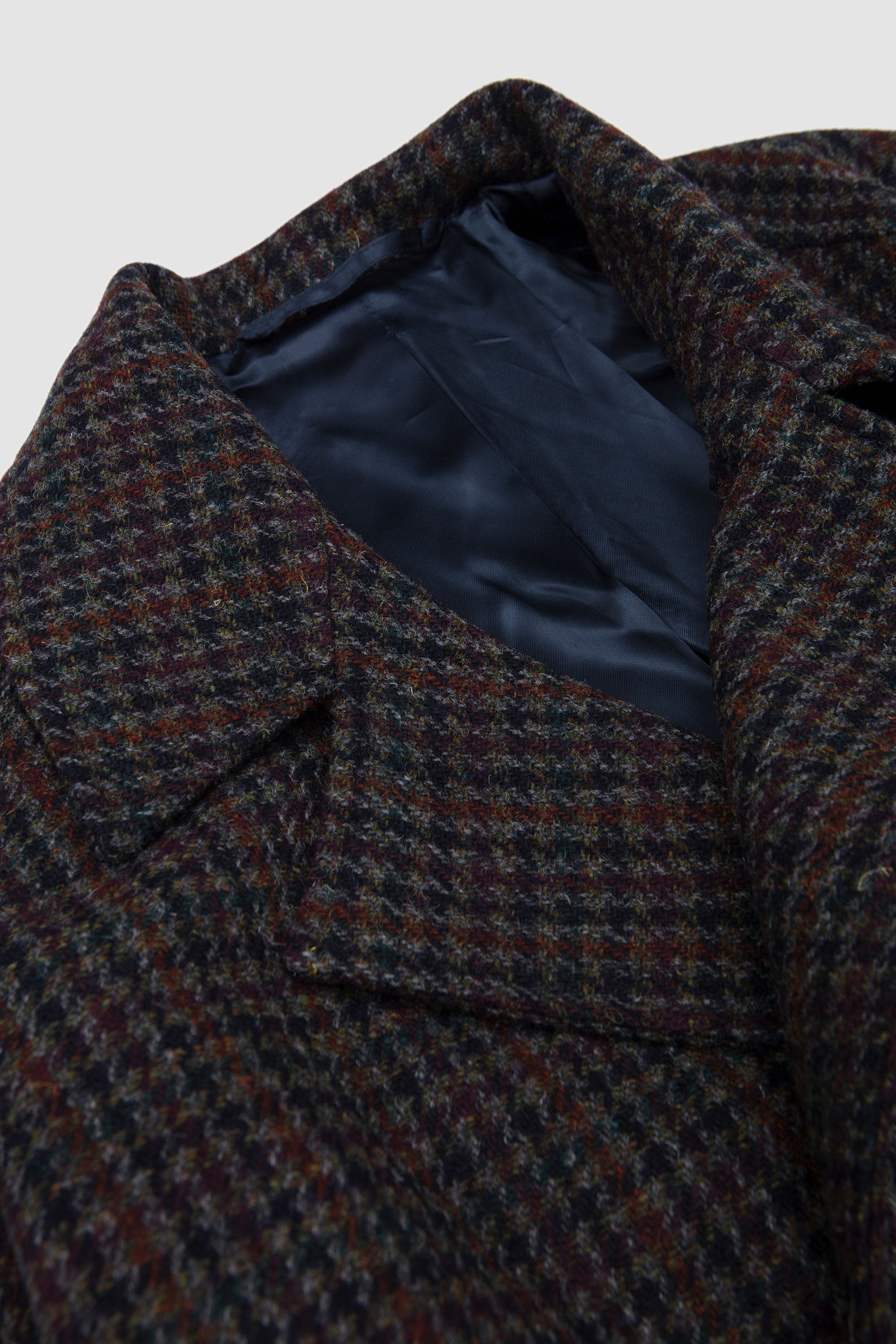 Grandad Coat Navy Houndstooth