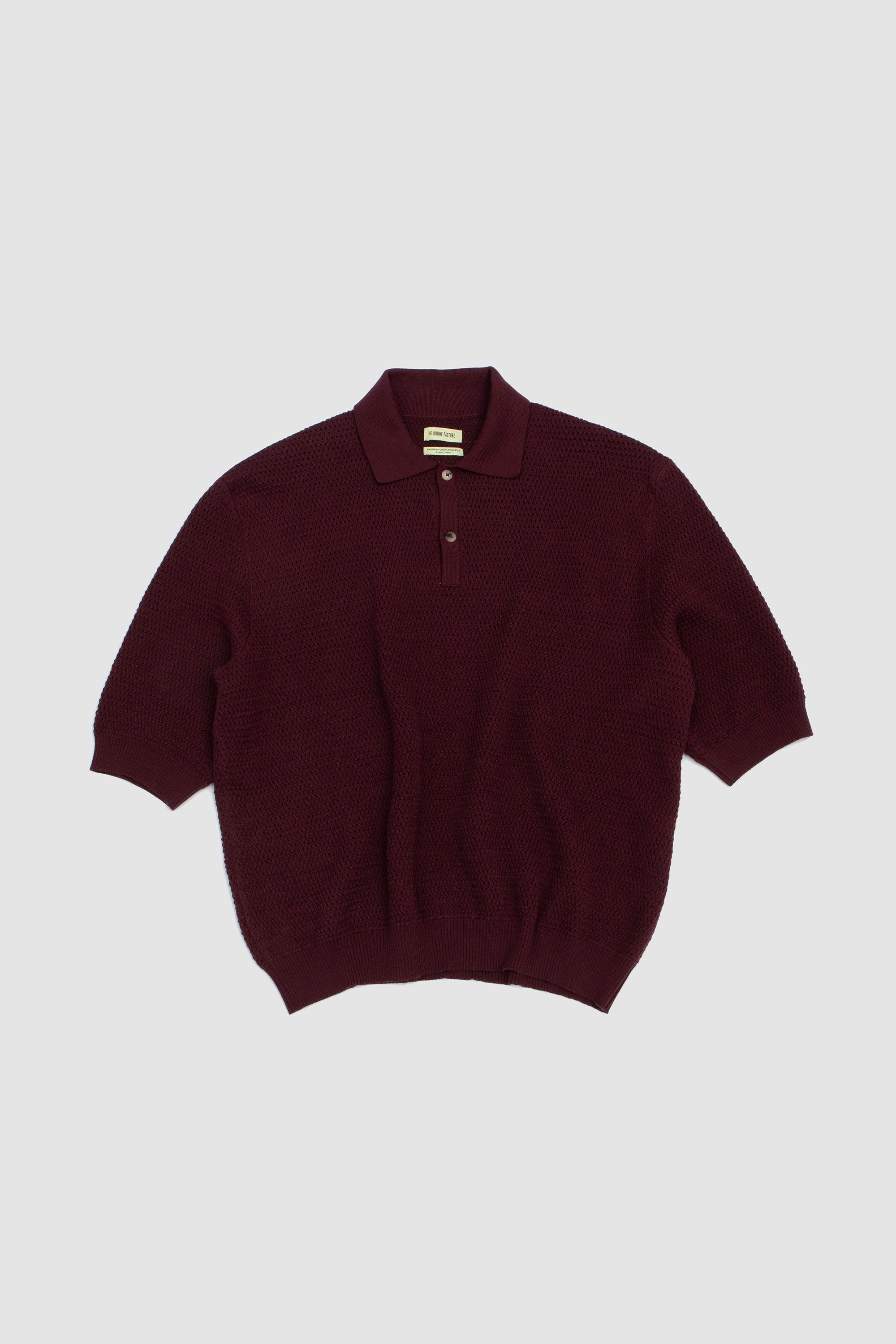 Honeycomb Knit Polo Plum