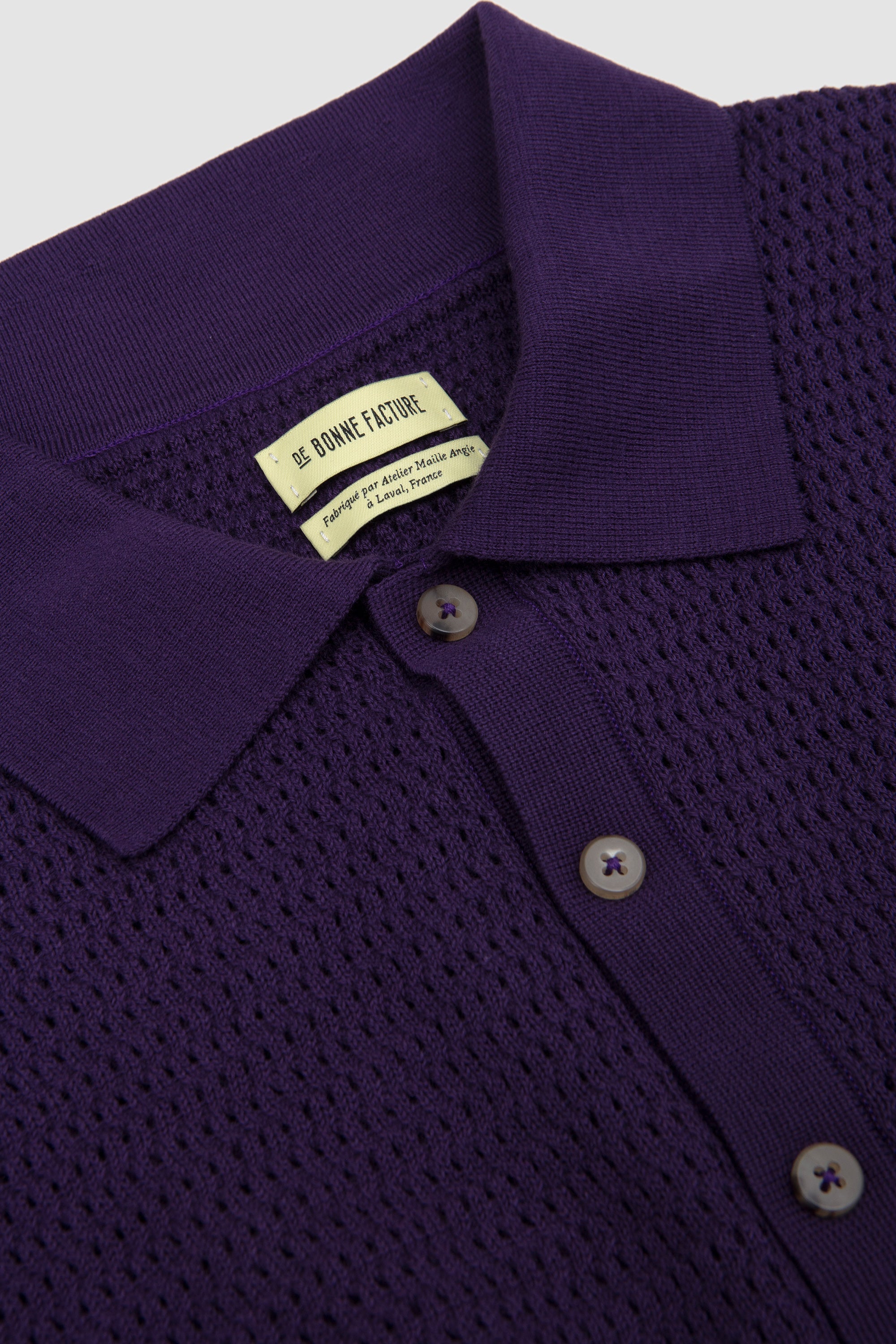 Honeycomb Knitted Polo Petunia Purple