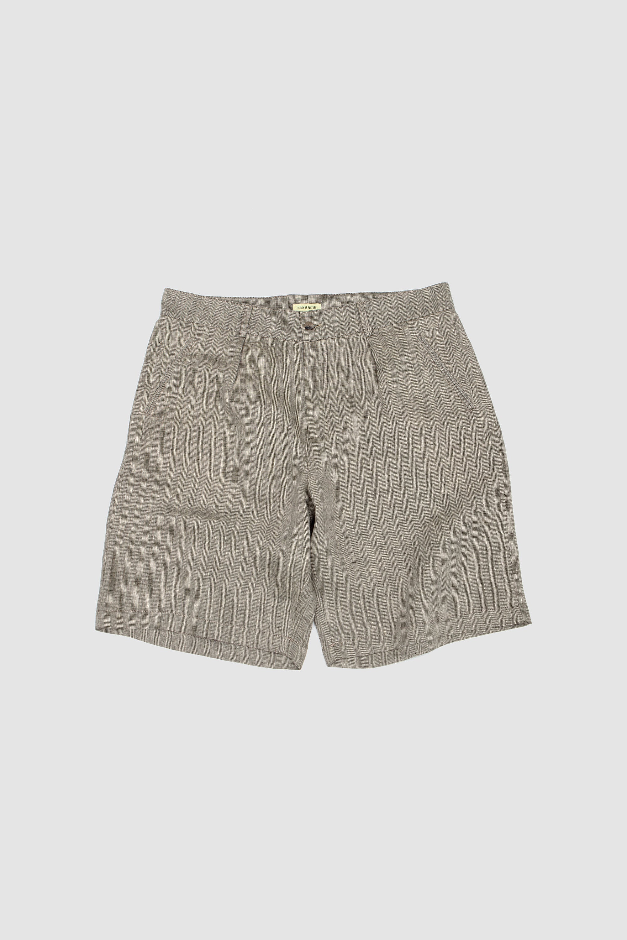 SPORTIVO [Linen mixed wide shorts black]