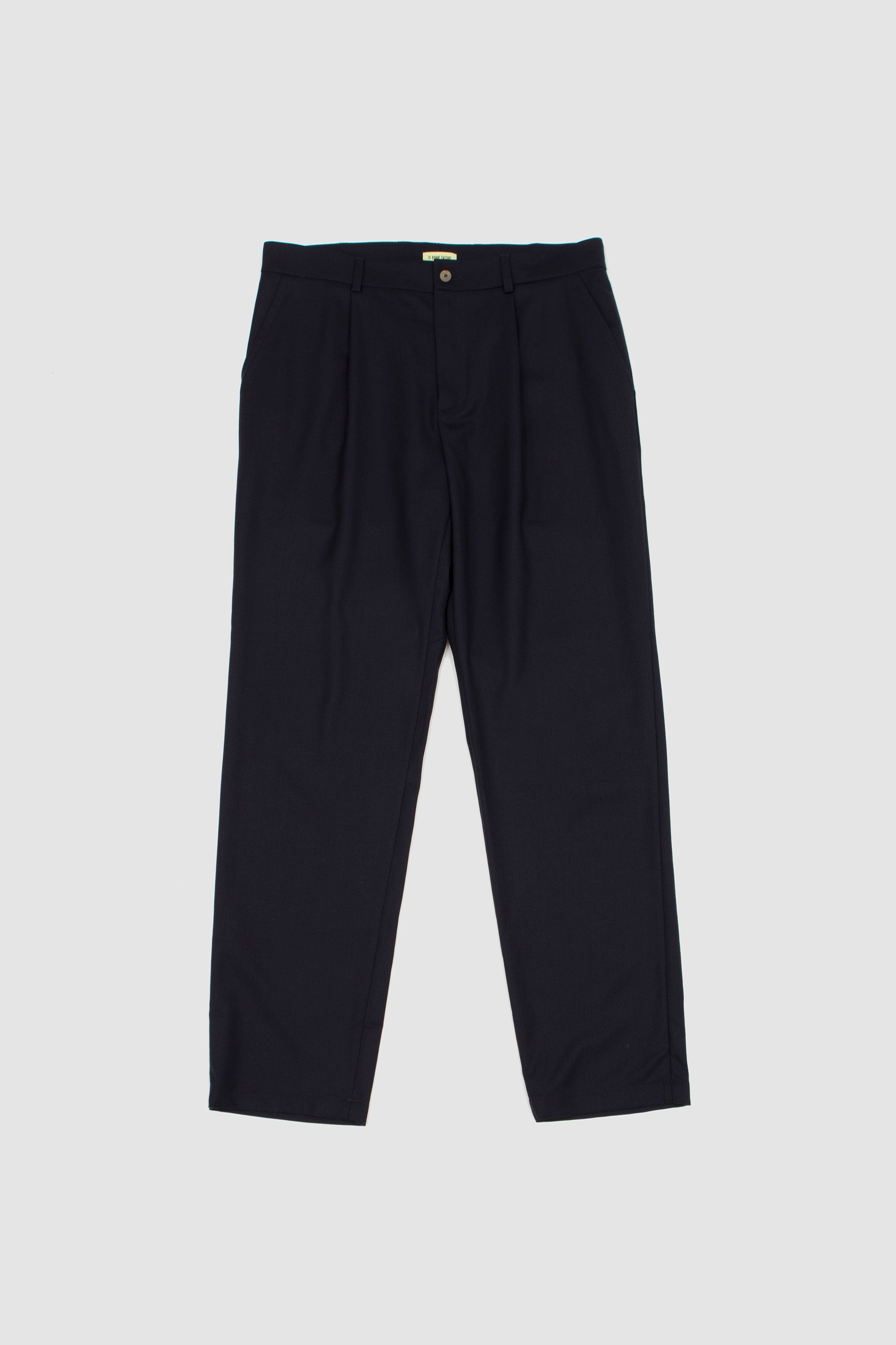 One Pleat Trousers Dark Navy