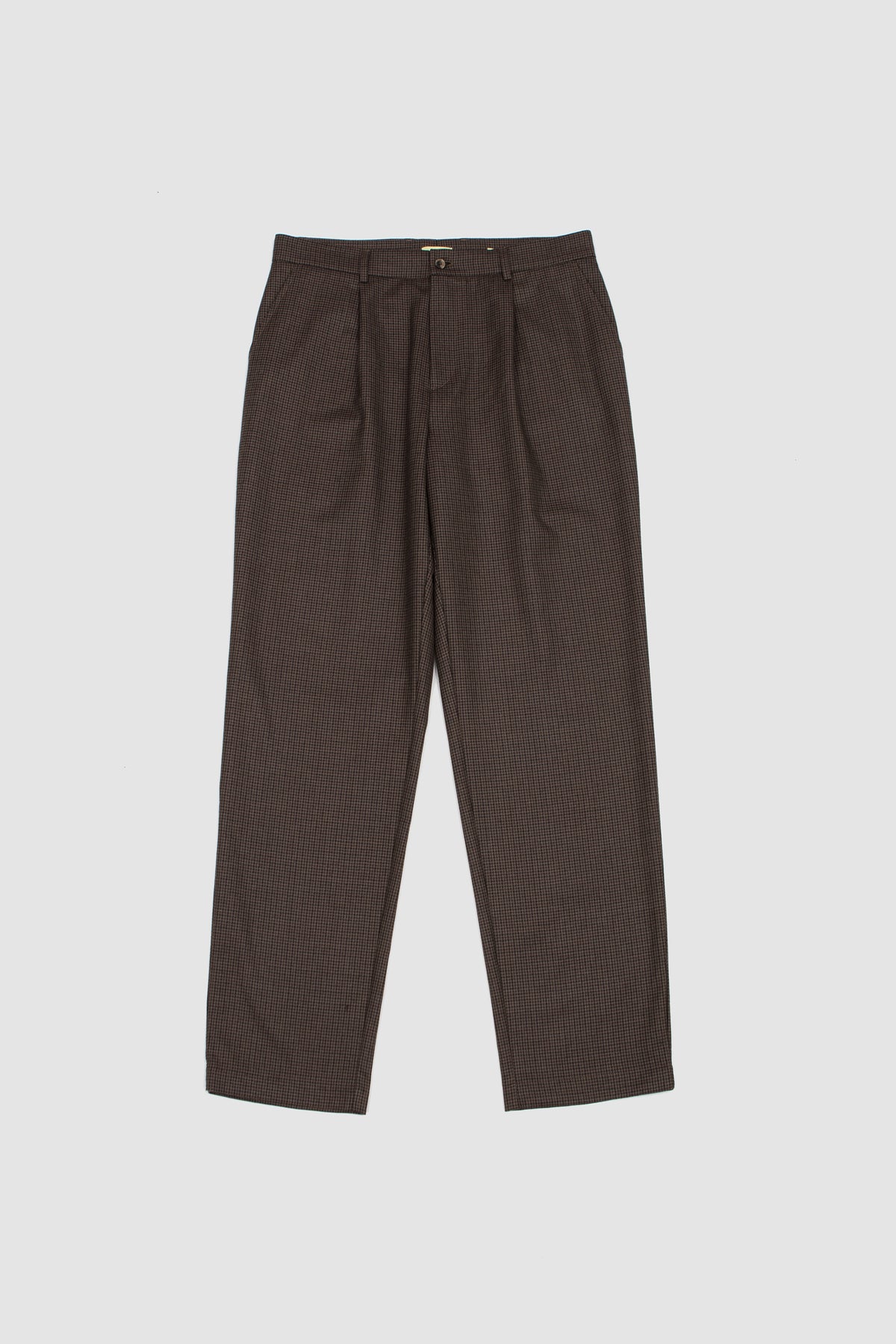 One Pleat Trousers Olive Puppytooth