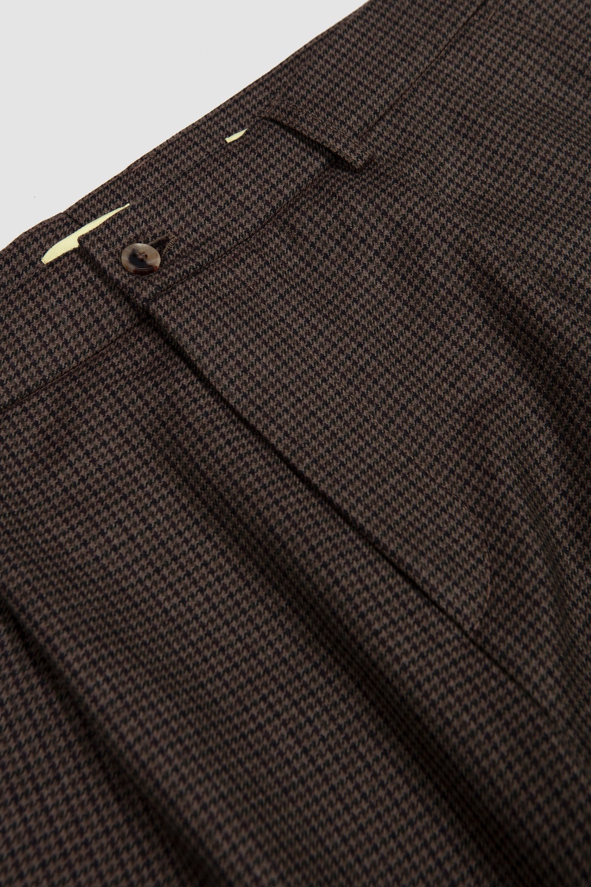 One Pleat Trousers Olive Puppytooth_2