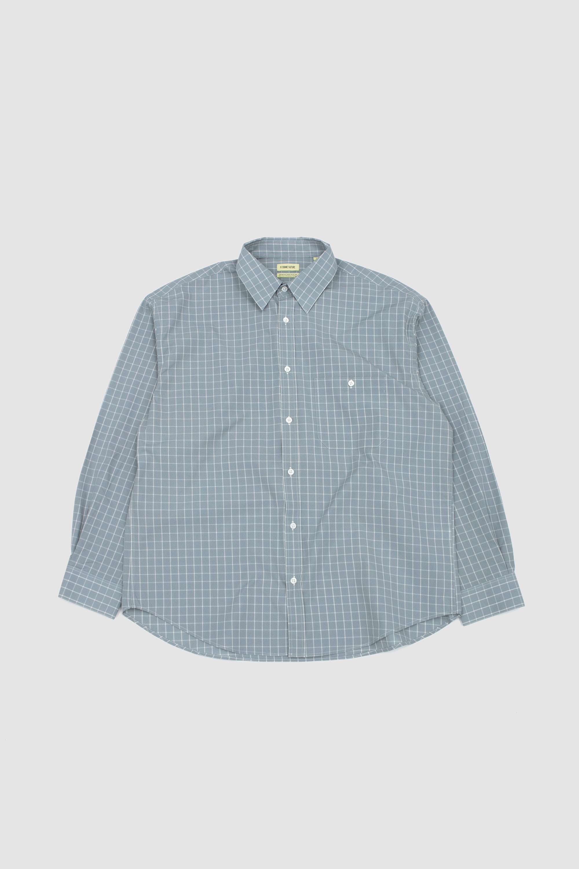 Oversized Shirt Sky Blue Windowpane Check