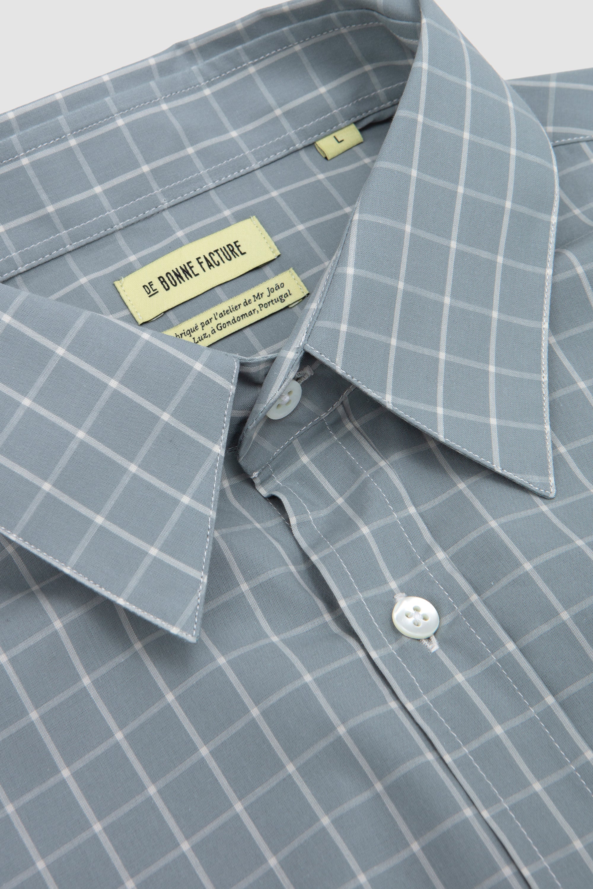 Oversized Shirt Sky Blue Windowpane Check_2